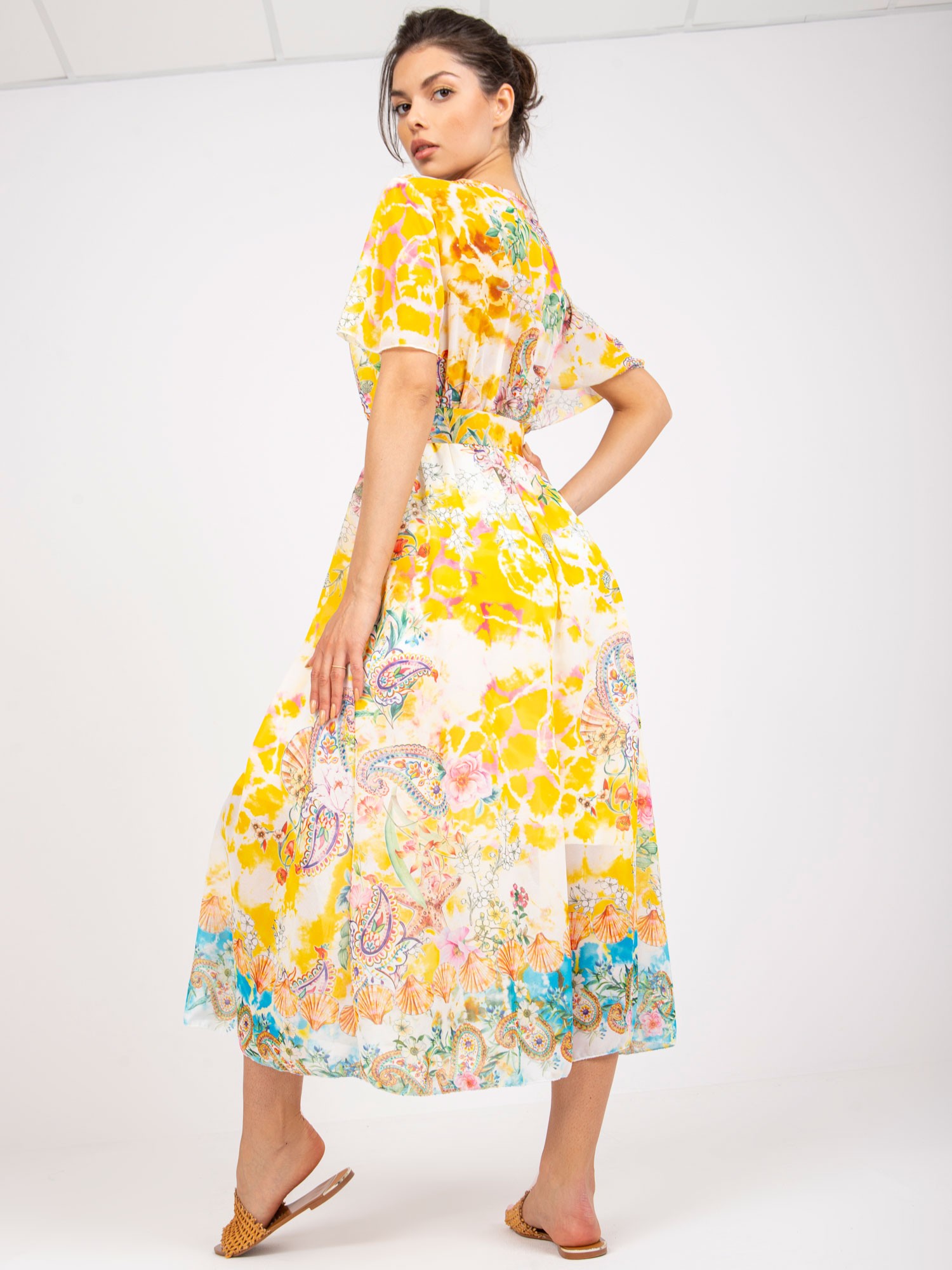 Dress-DHJ-SK-15967-1.01P-White-Yellow