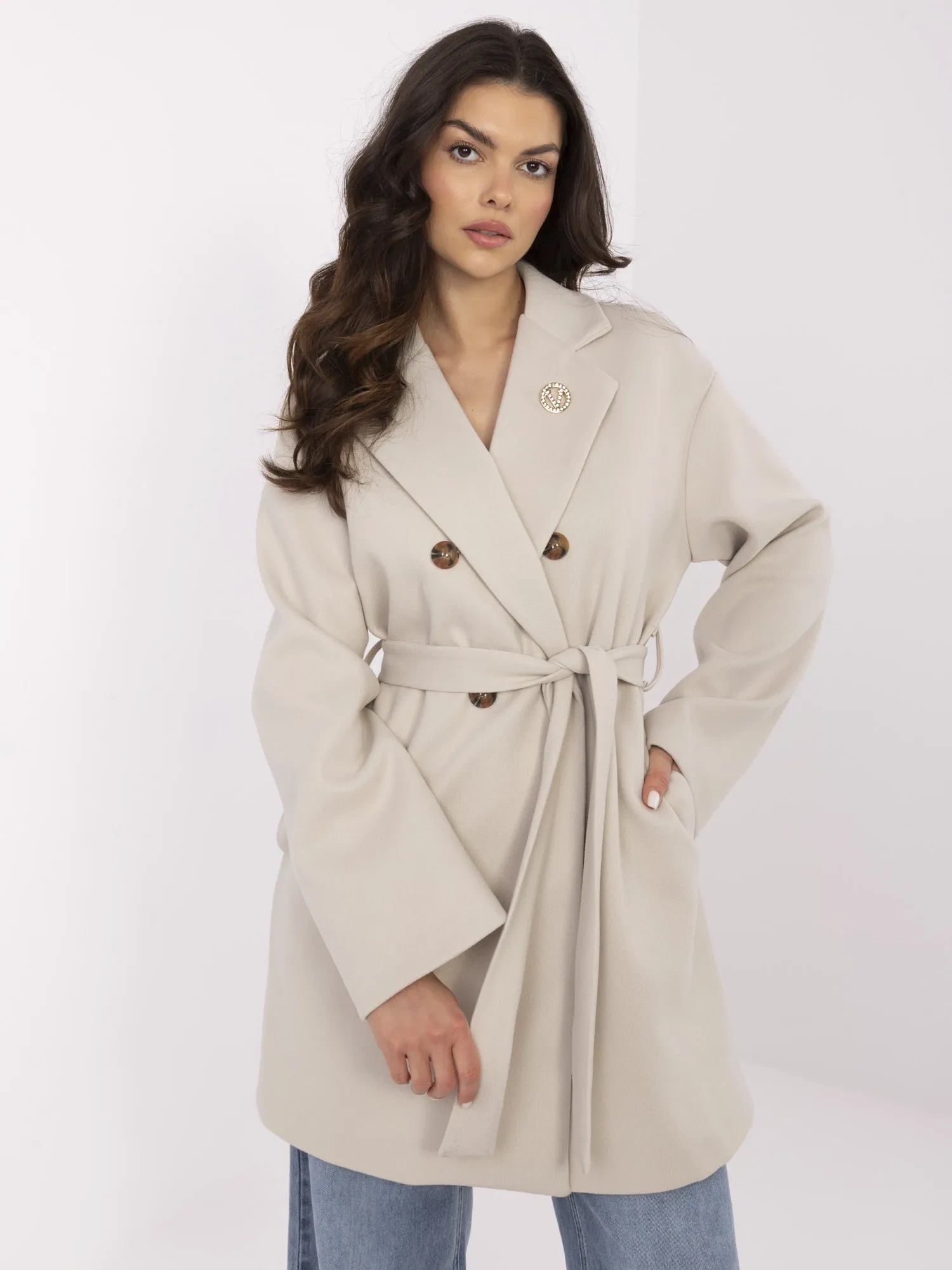 Coat TW-PL-BI-28987.85-light beige
