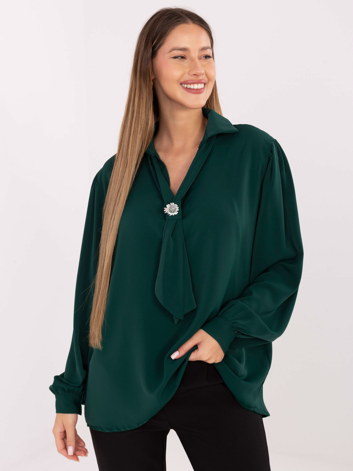 Blouse-IT-BZ-28913.17-dark green