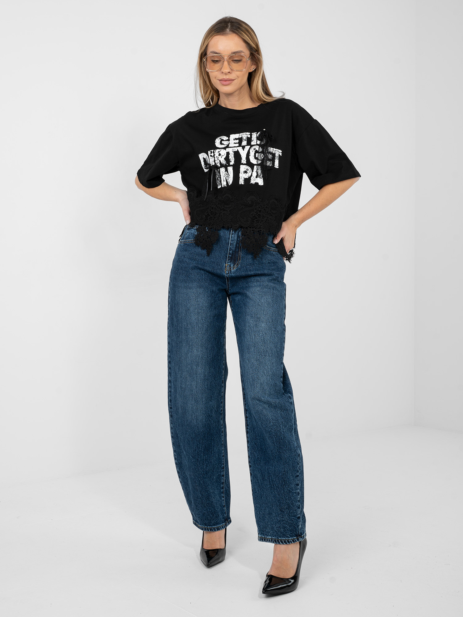 Černá halenka s krátkým rukávem