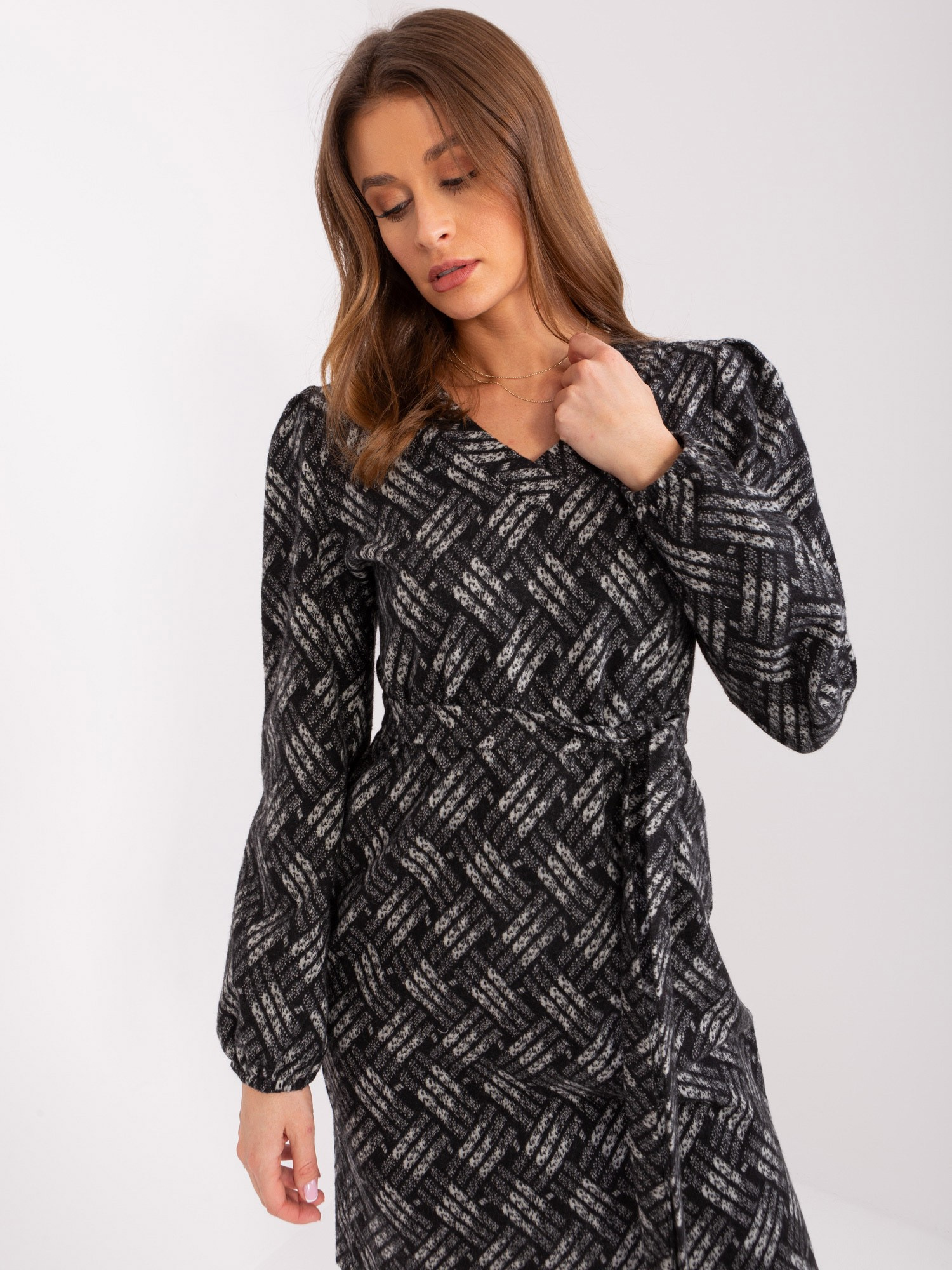 Dress-LK-SK-509474-1.52P-Grey-Black