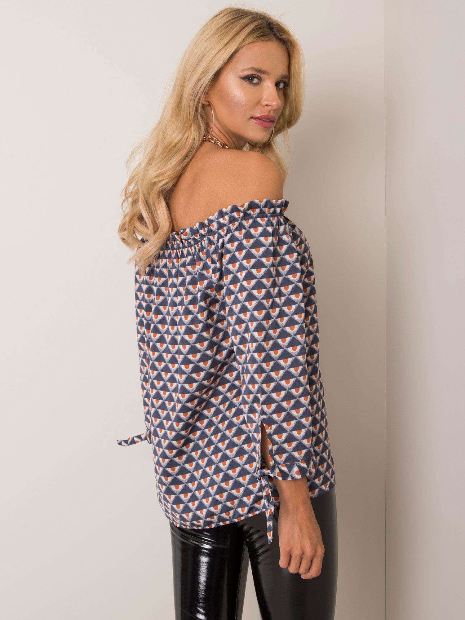 Blouse-D52211W10987B-navy blue