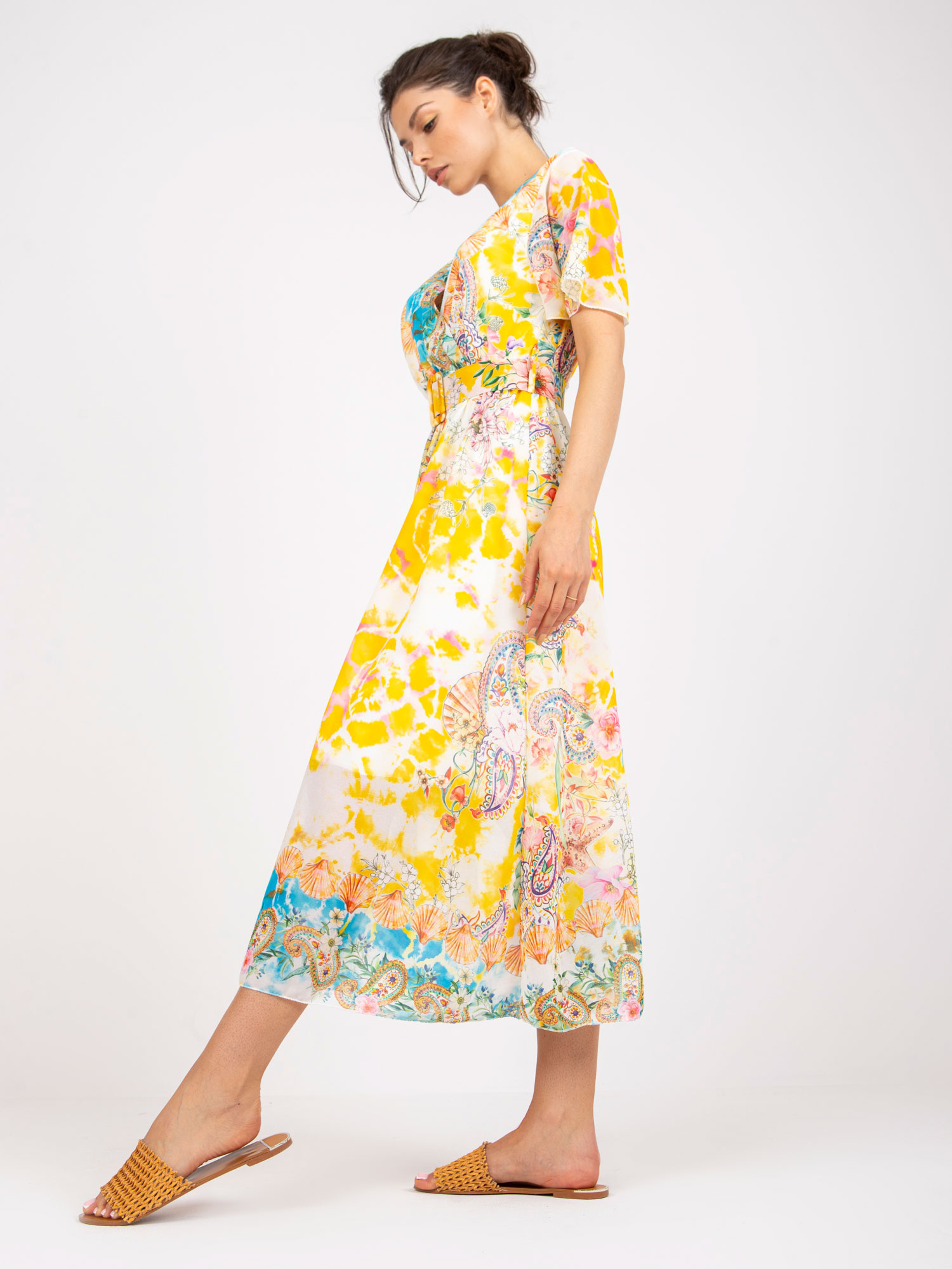 Dress-DHJ-SK-15967-1.01P-White-Yellow