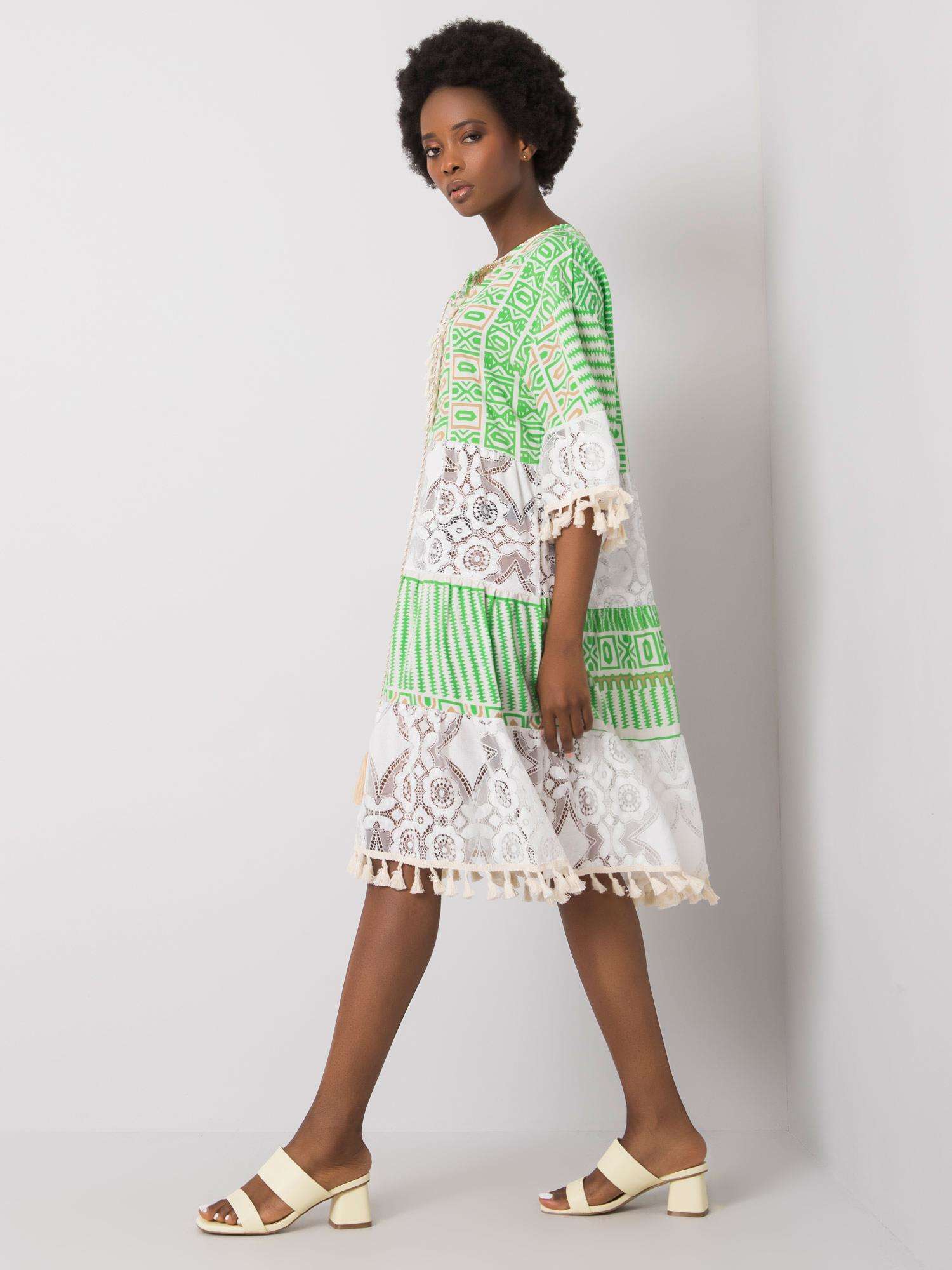 Dress-DHJ-SK-13567.41P-white-green