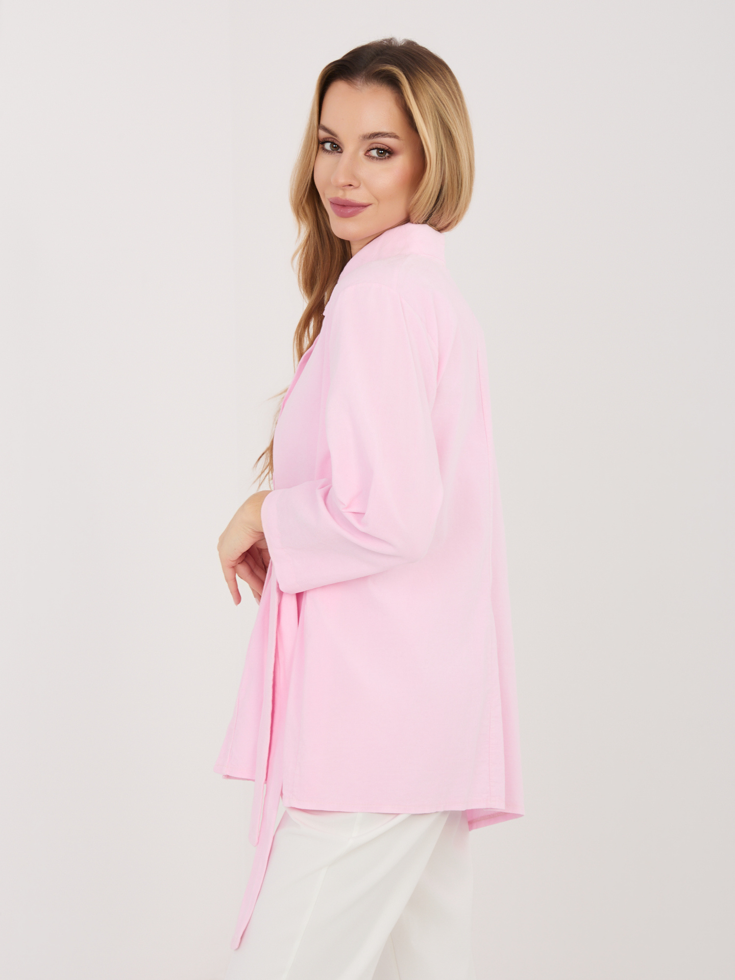 Светлорозова асиметрична риза