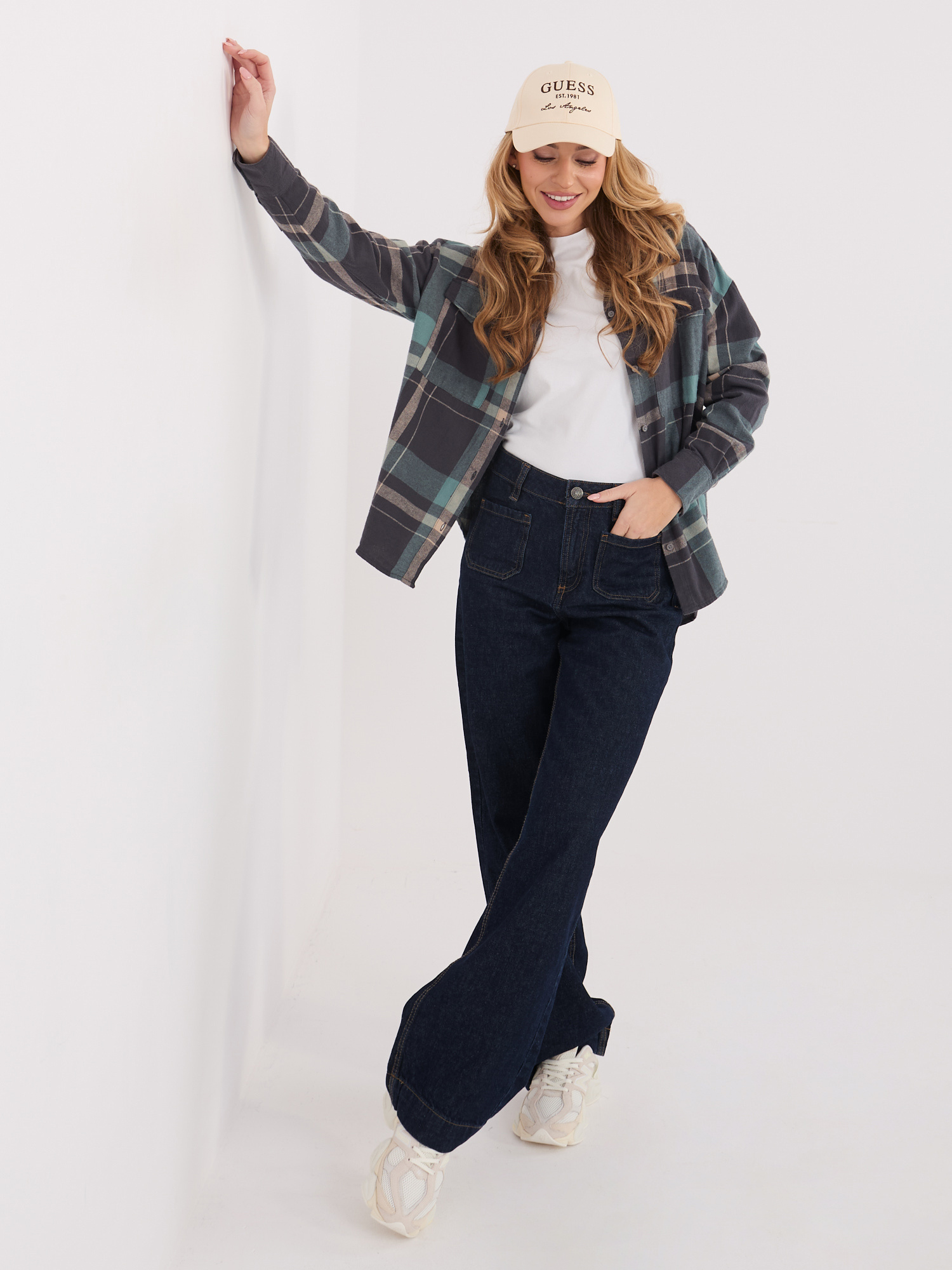 Károvaná košile v šedé a modré