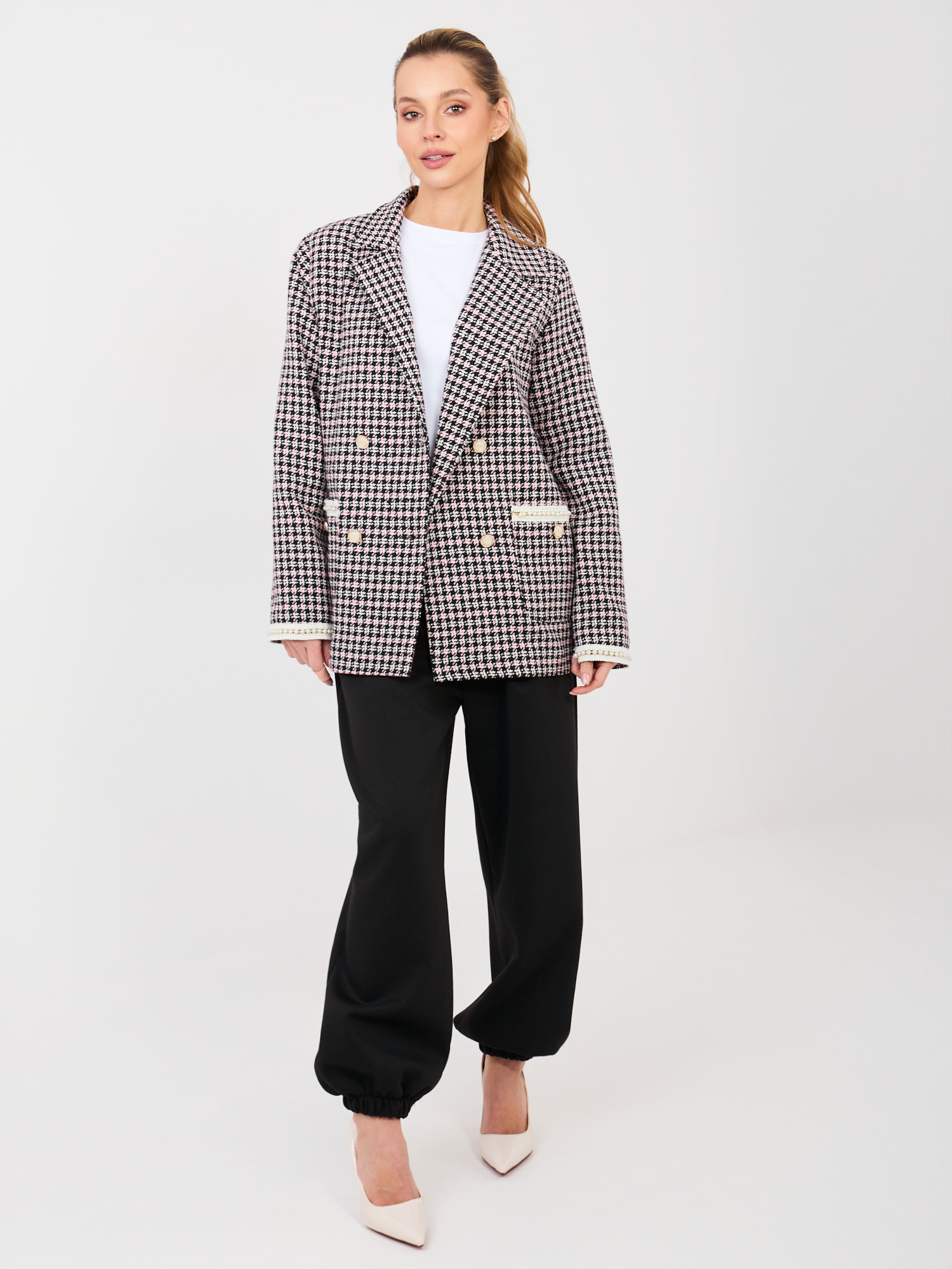 Dámský kostkovaný blazer