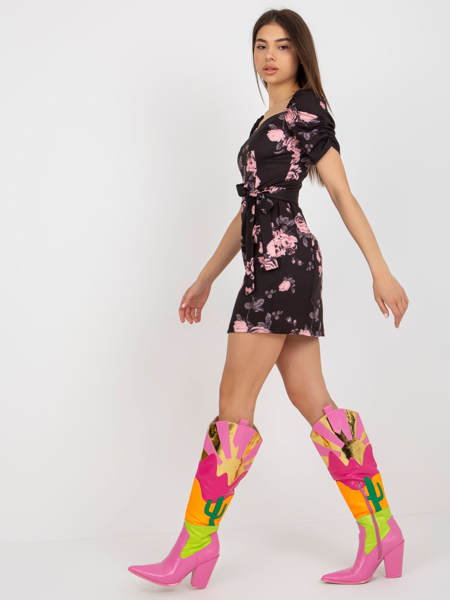 Dress-LK-SK-508641.29-black-pink