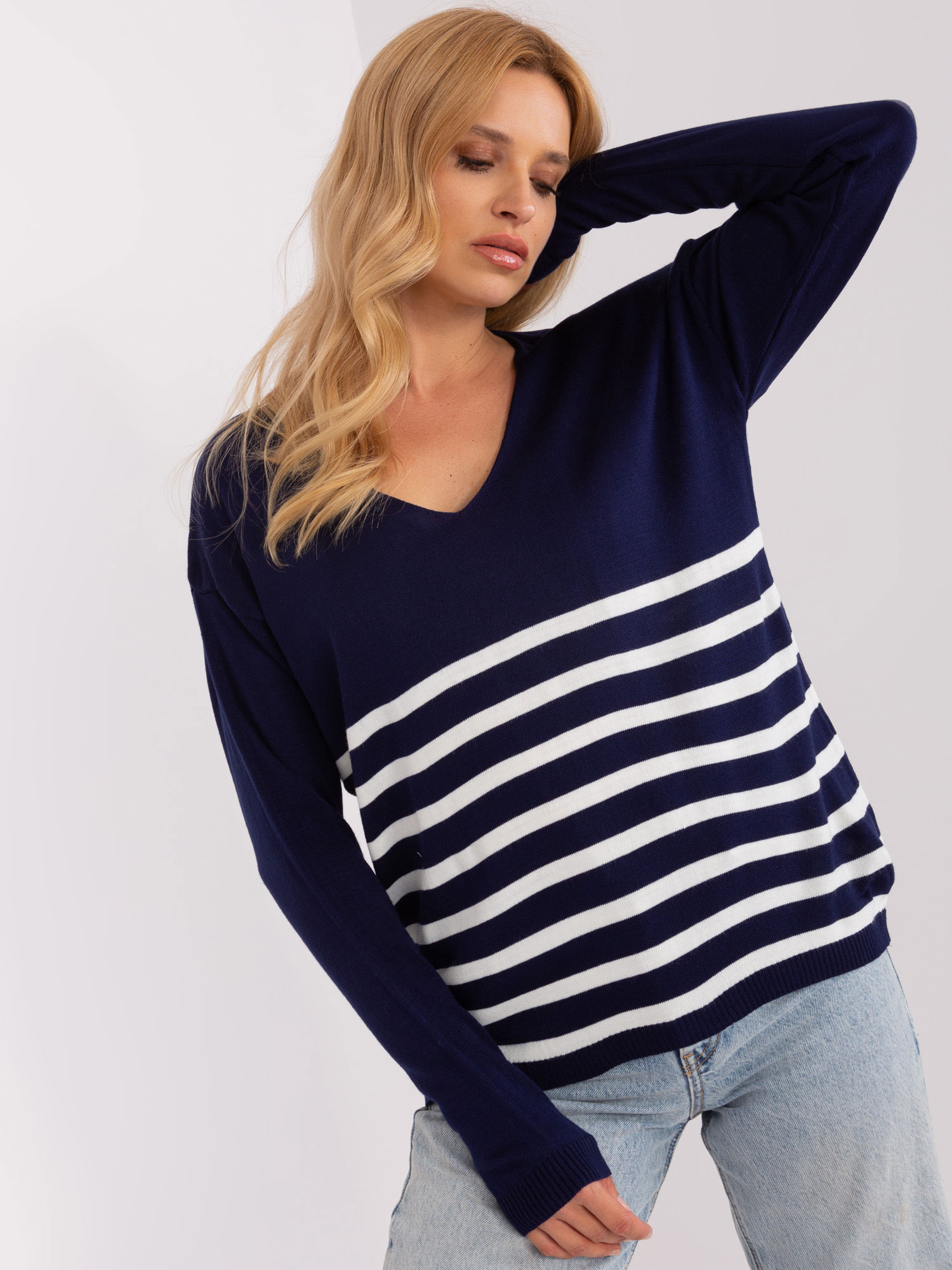 Blouse-BA-BZ-2201.62P-navy blue