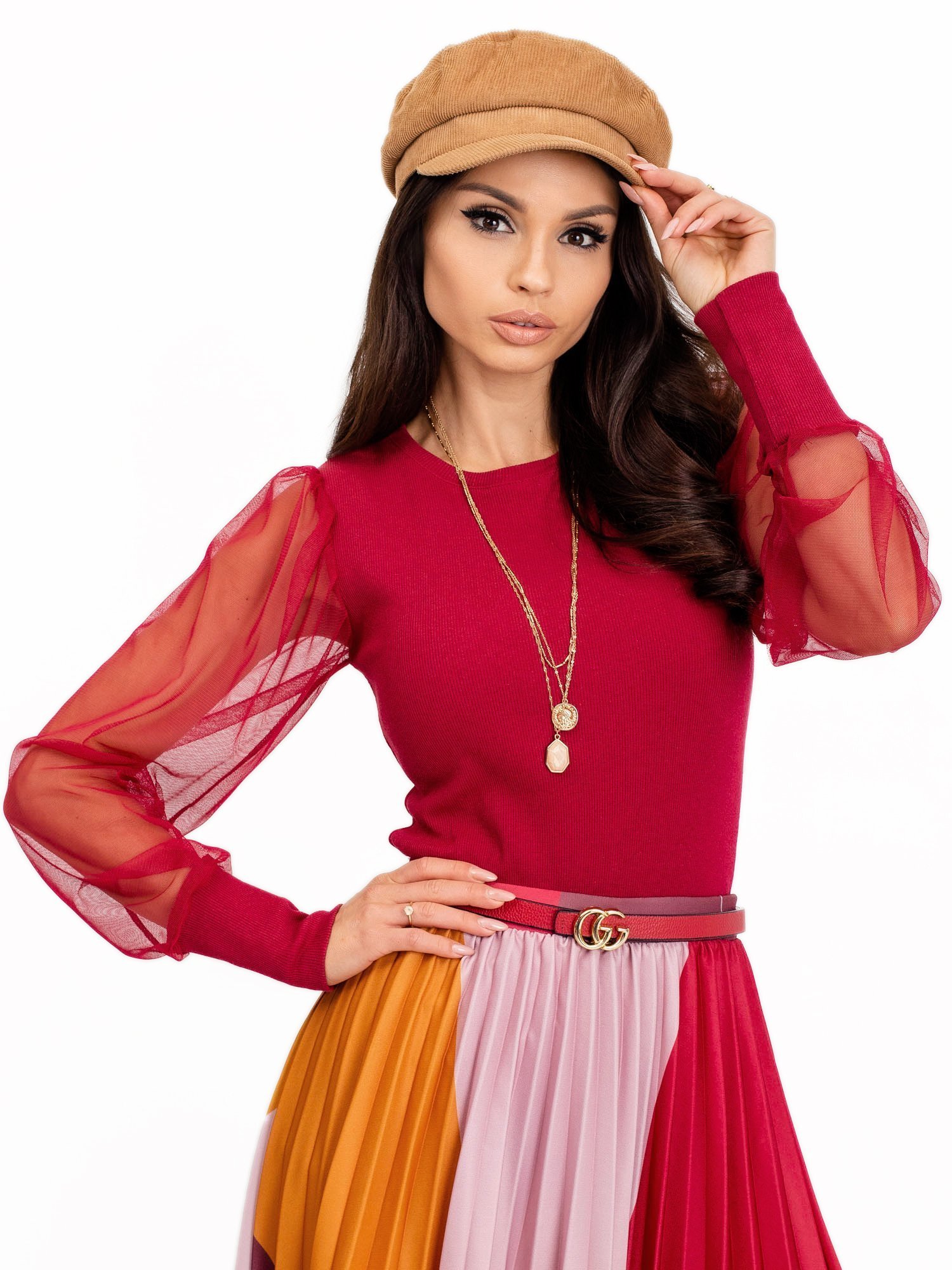 Blouse-RV-BZ-5192.16-burgundy