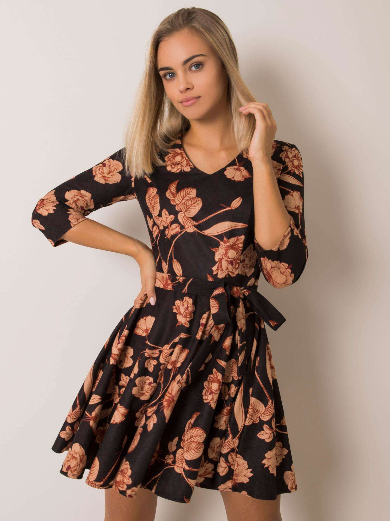 Dress-LK-SK-508307-3.75P-black-beige