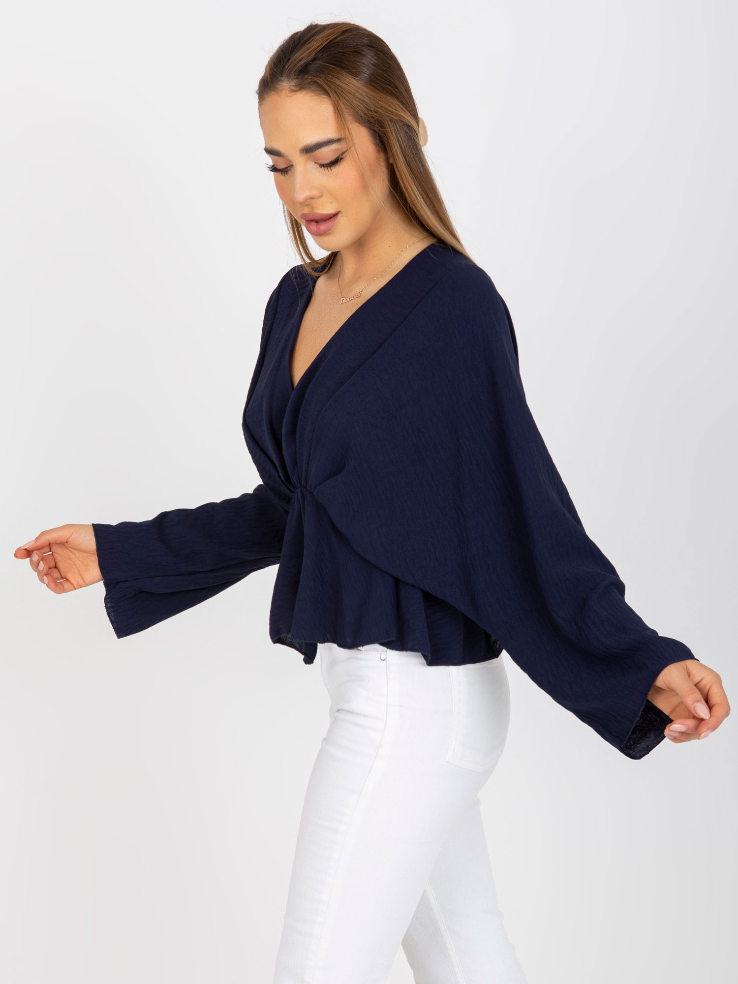 Blouse-DHJ-BZ-11979.67-navy blue