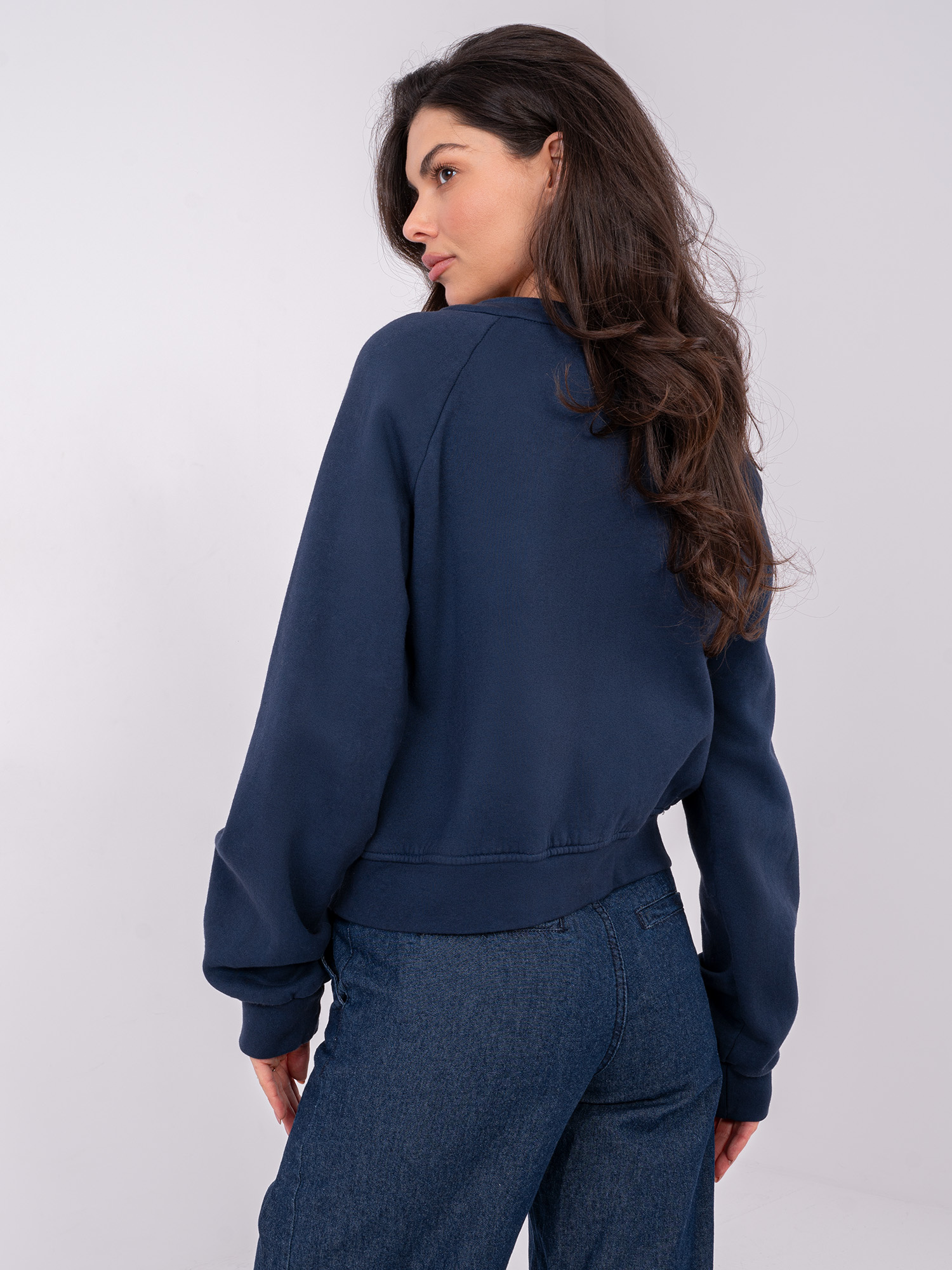 Dámská mikina na zip, tmavě modrá
