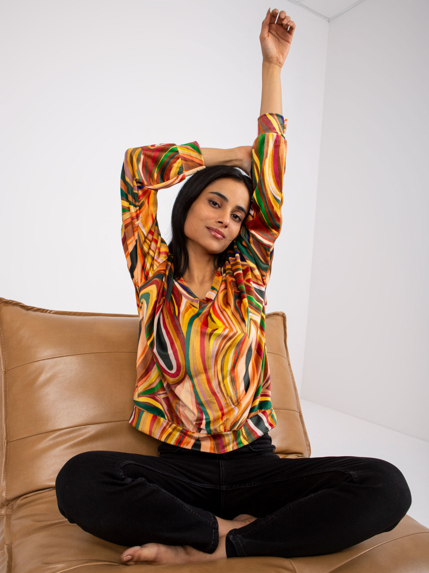 Blouse-DHJ-BZ-6033.21P-dark yellow