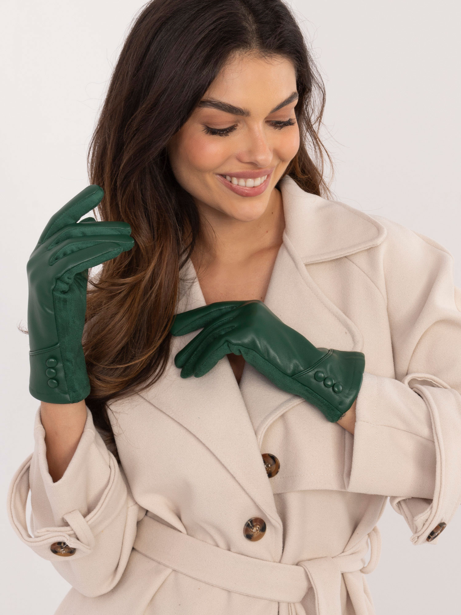 Dark Green Elegant Women&#039;s Gloves
