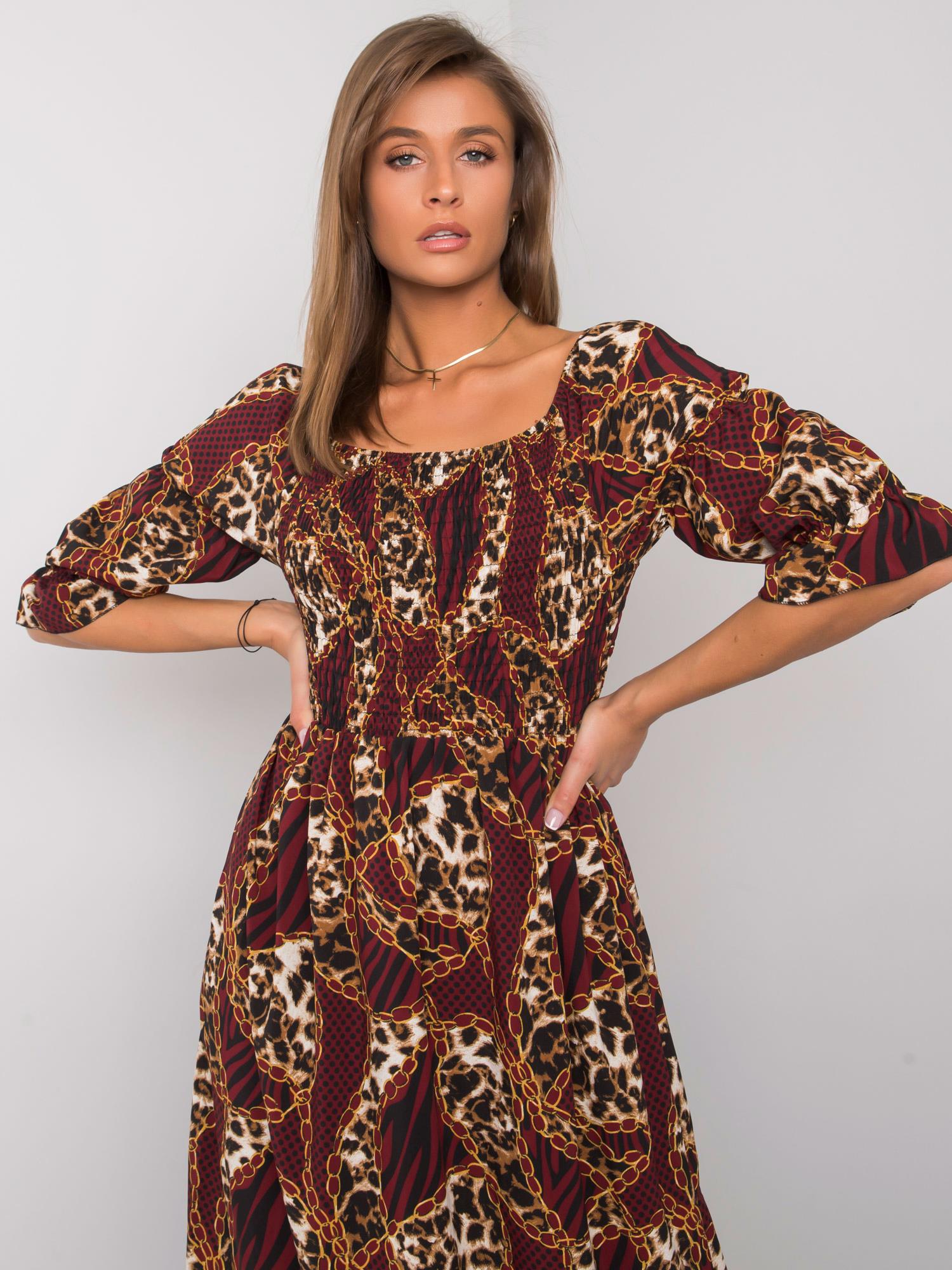 Dress-DHJ-SK-13965.71P-burgundy