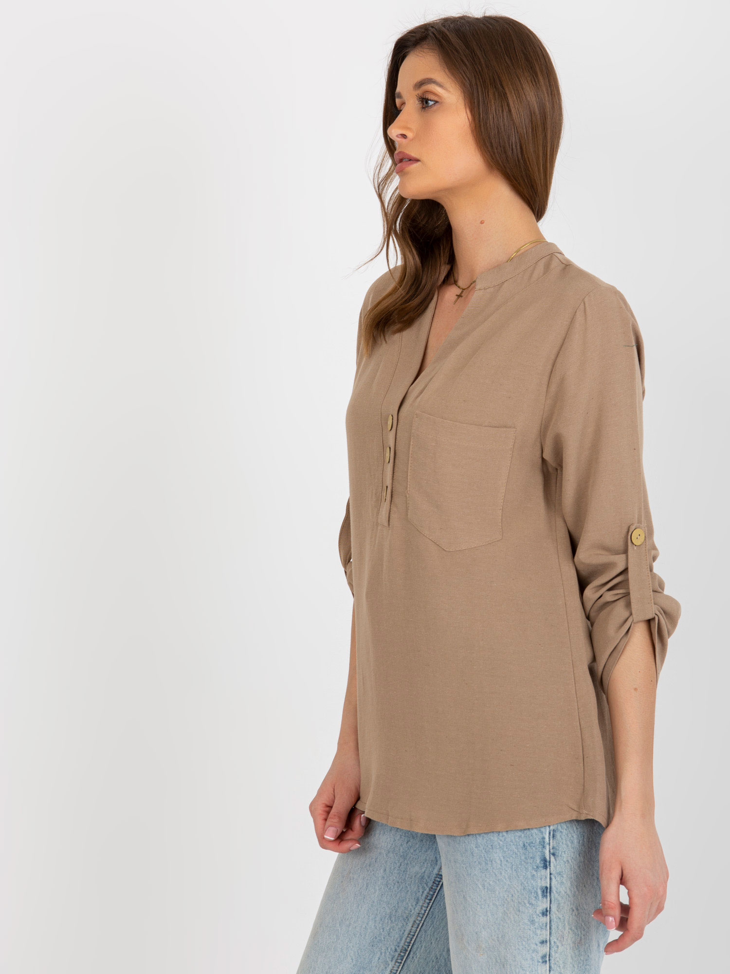 Shirt-WN-KS-VE51.11X-dark beige