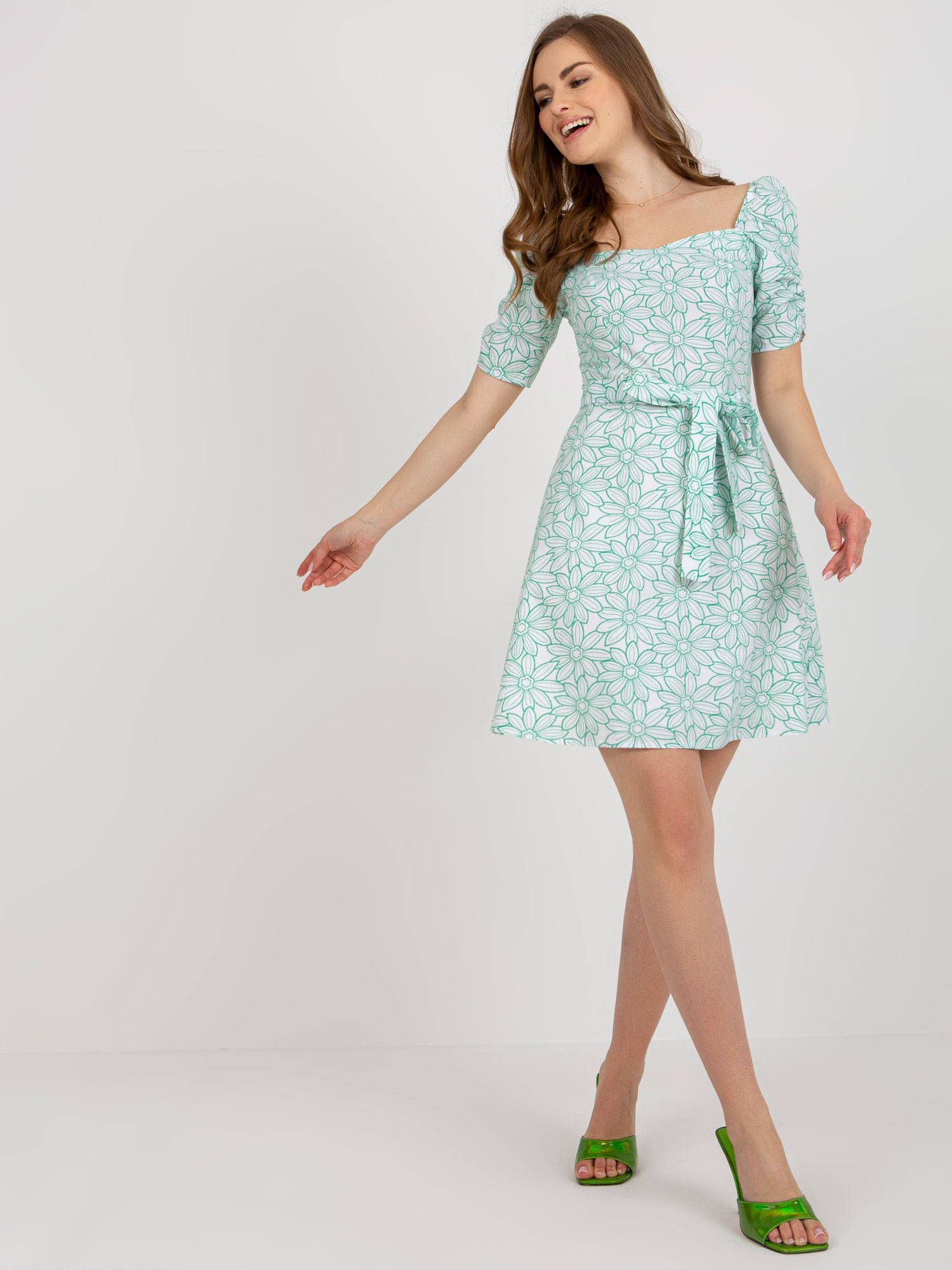 Dress-LK-SK-509002.03P-white-green