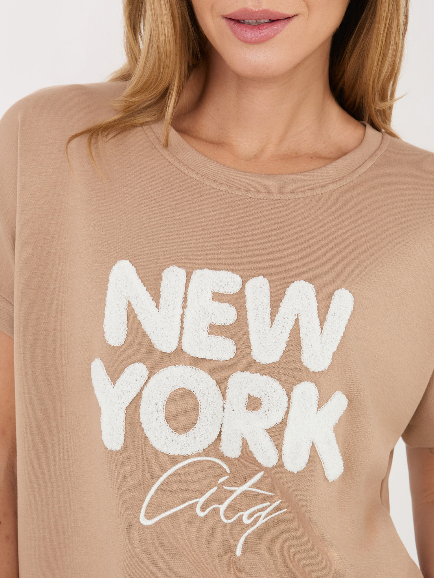 Блуза Rue Paris с тъмнобежов шарен дизайн