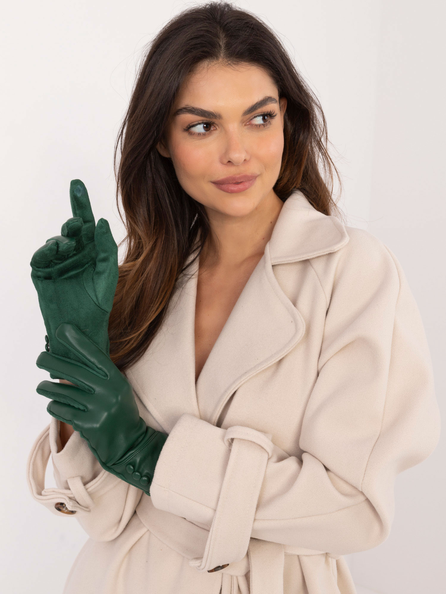 Dark Green Elegant Women&#039;s Gloves