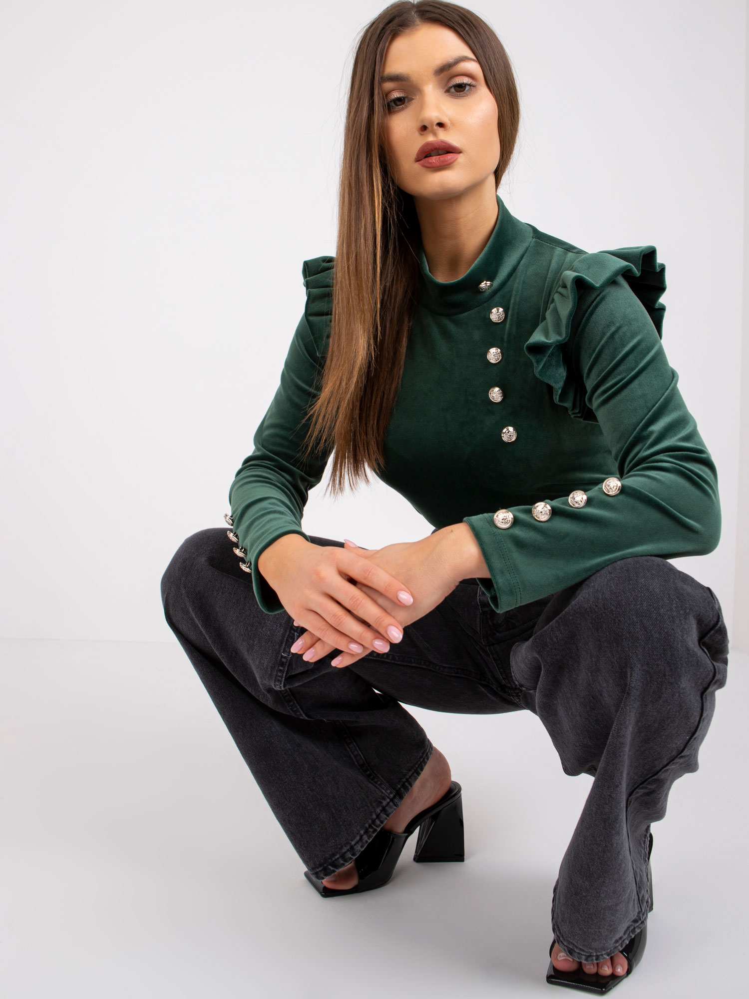 Blouse-DHJ-BZ-6533A.44P-dark green