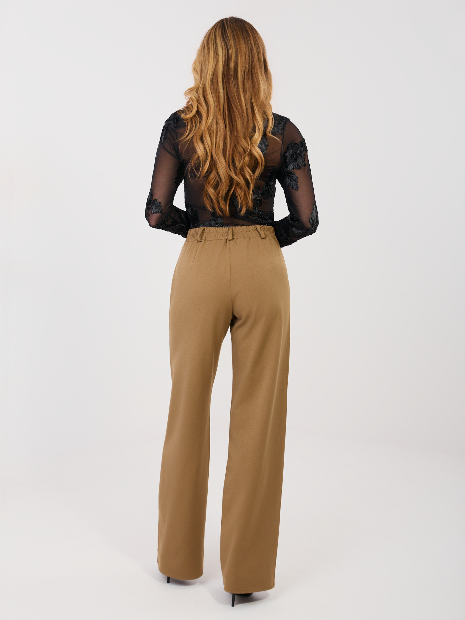 Dámské jednobarevné kalhoty camel