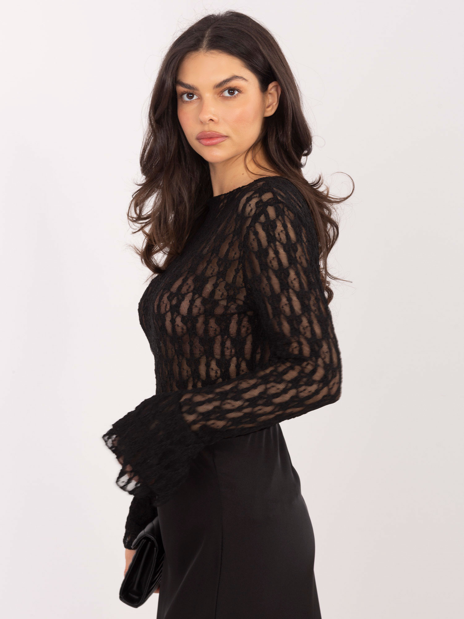 Černá krajková halenka