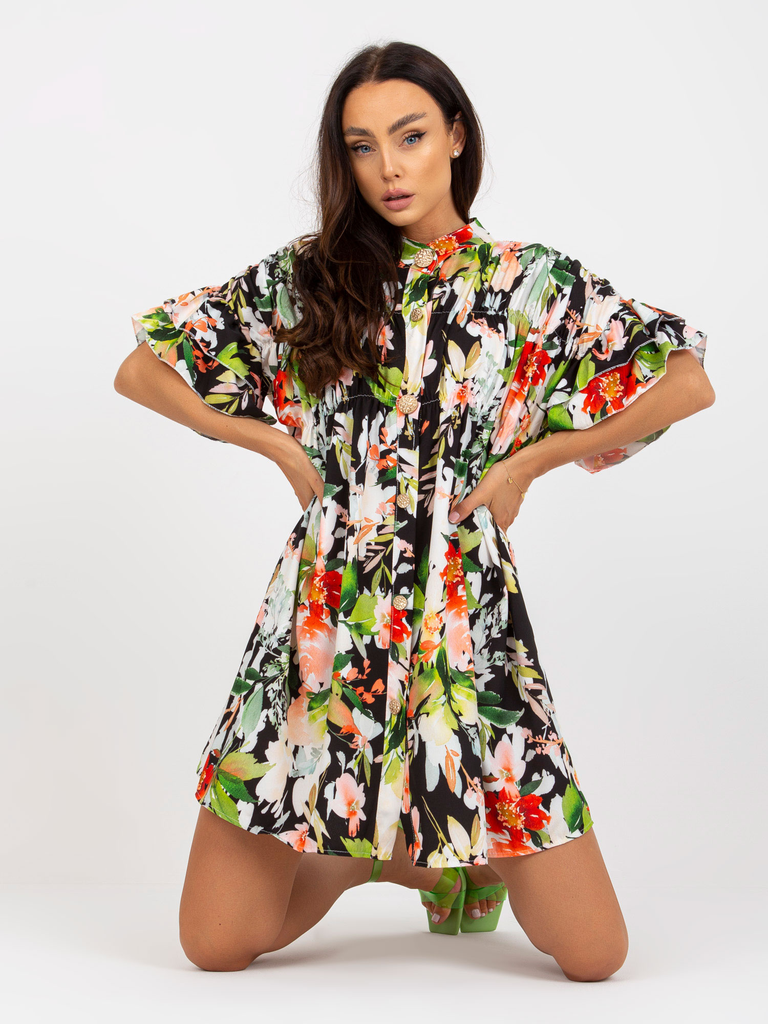 Dress-DHJ-SK-6871-2.91P-Black-Green