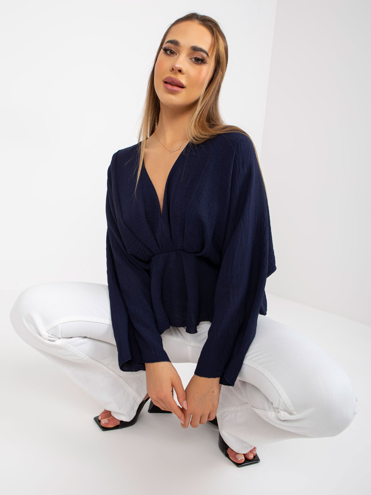 Blouse-DHJ-BZ-11979.67-navy blue