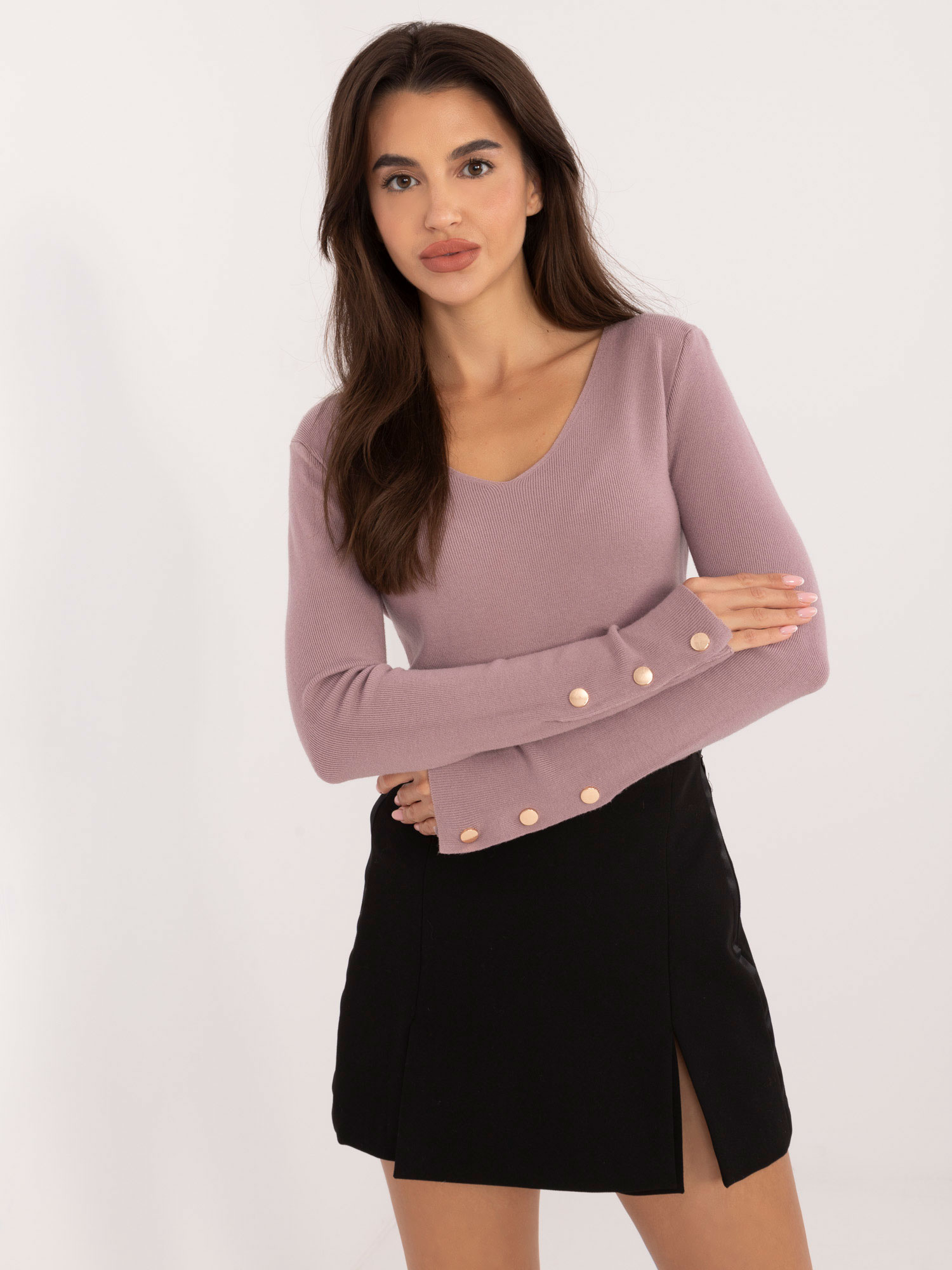 Purple classic long sleeve sweater