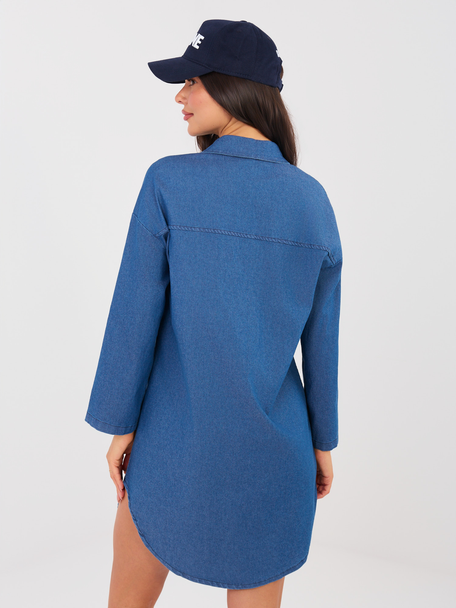 Modré košilové šaty