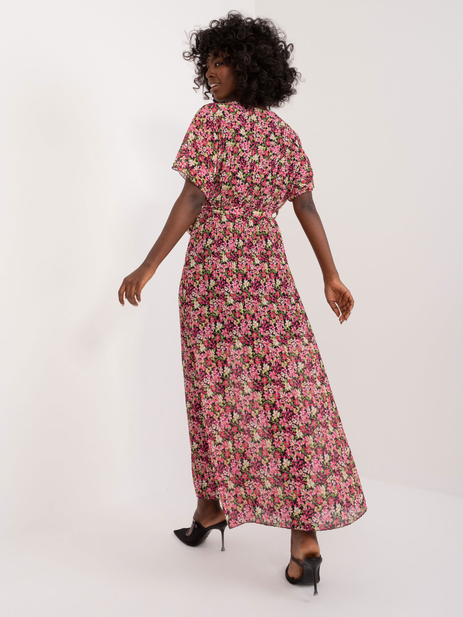 Dress-DHJ-SK-9656.19X-Black-Pink