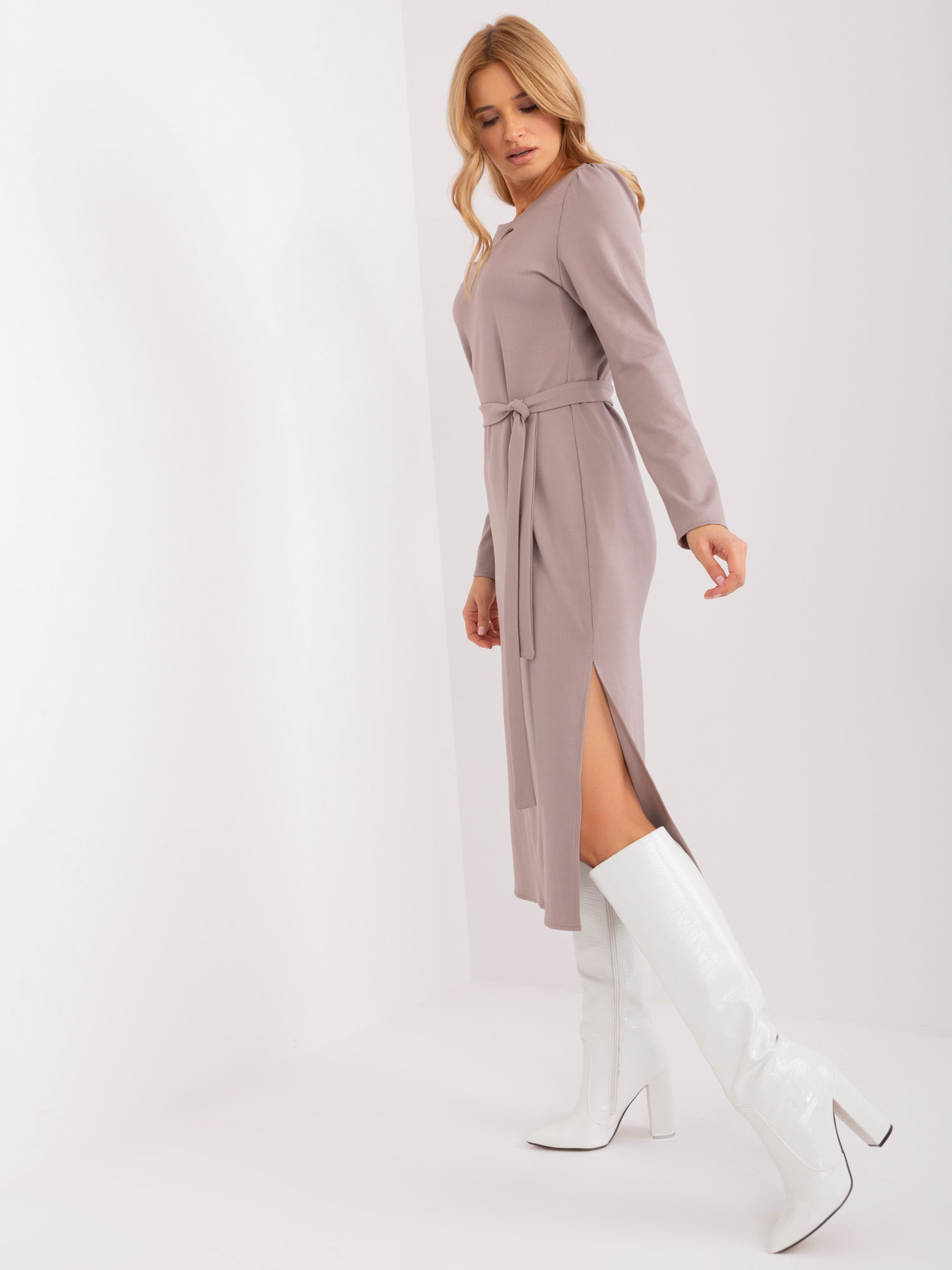 Dress-LK-SK-509447.75P-dark beige