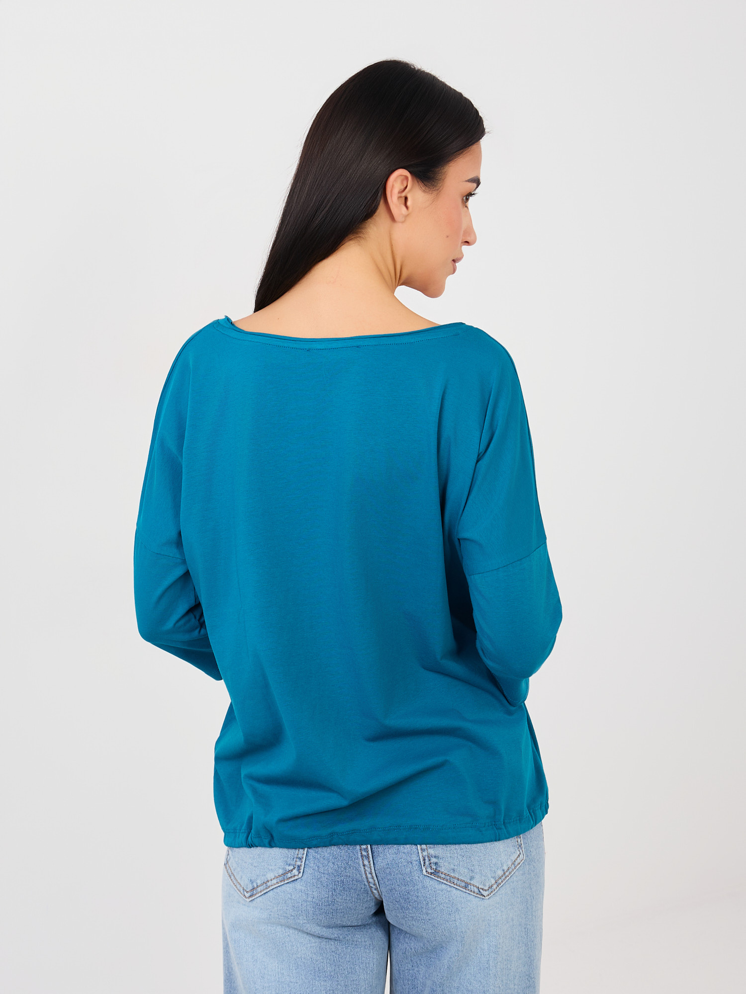 Modrá halenka s 3/4 rukávy