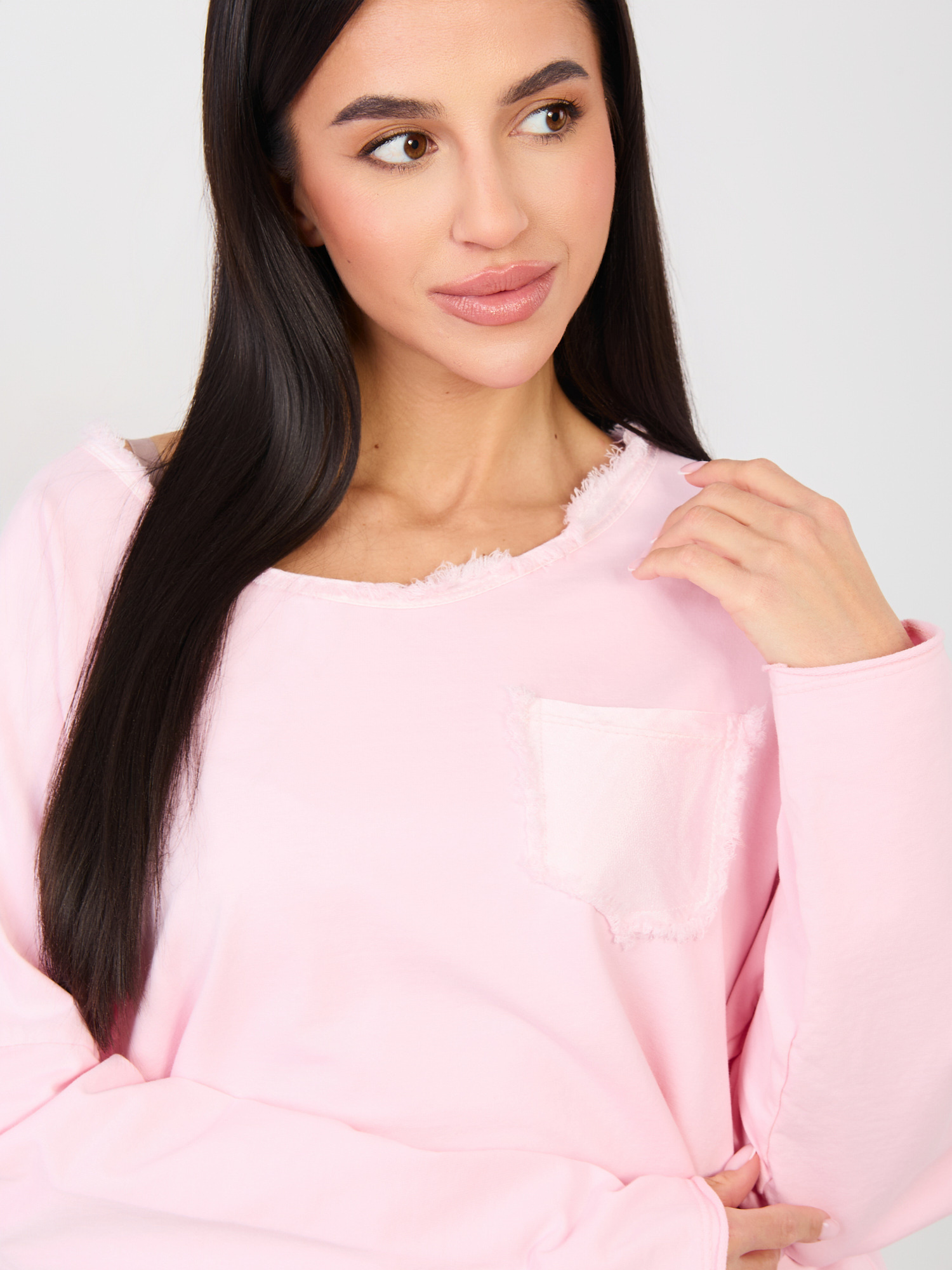 Růžová halenka s kapsou