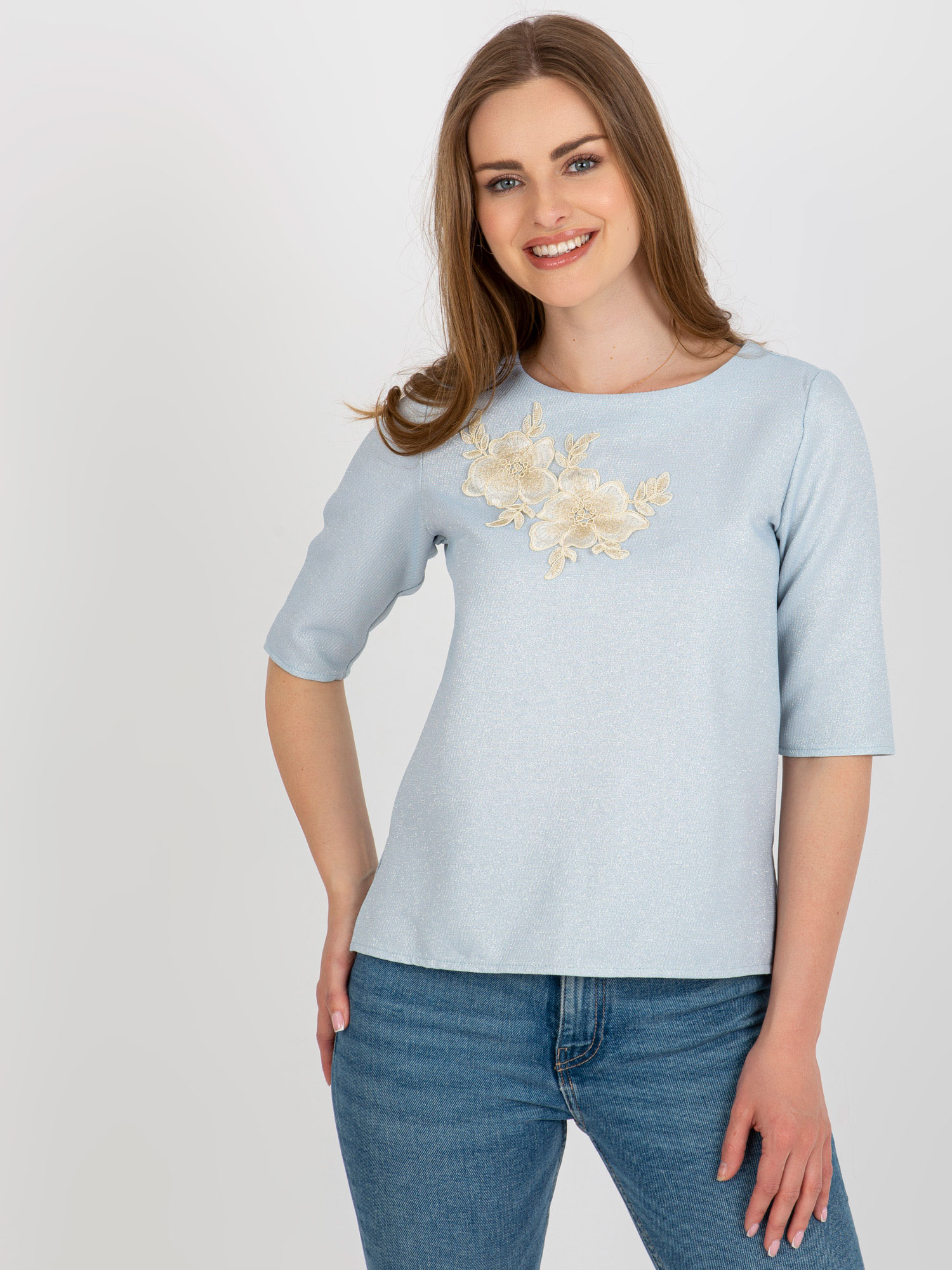 Blouse-LK-BZ-506609.77-light blue