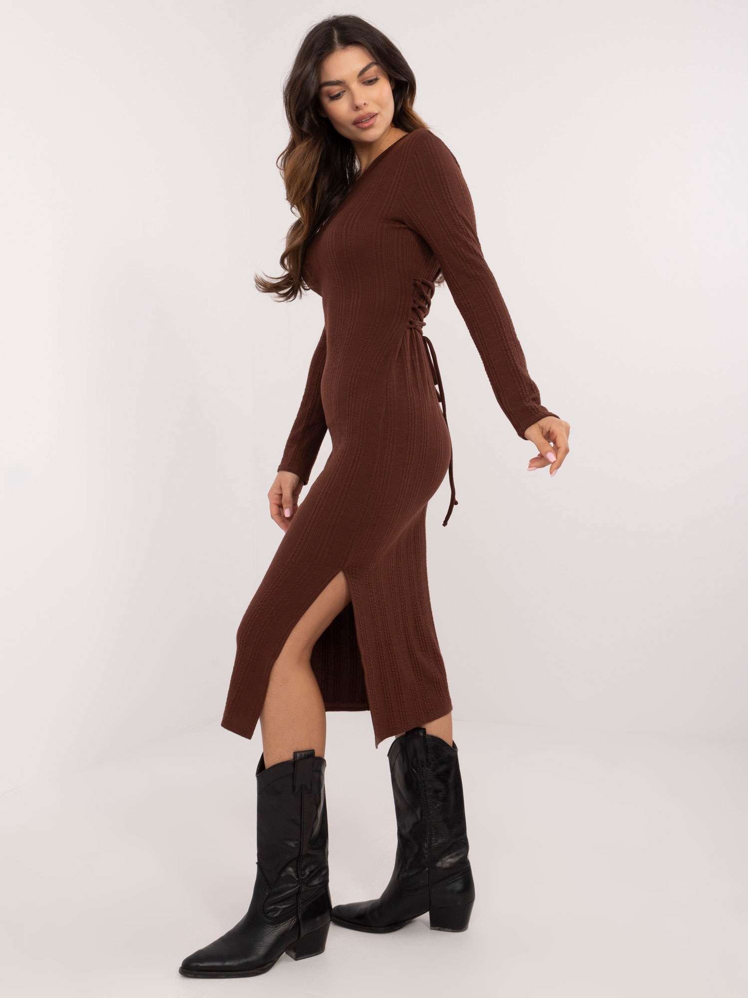 Dress-LK-SK-509820.67-dark brown
