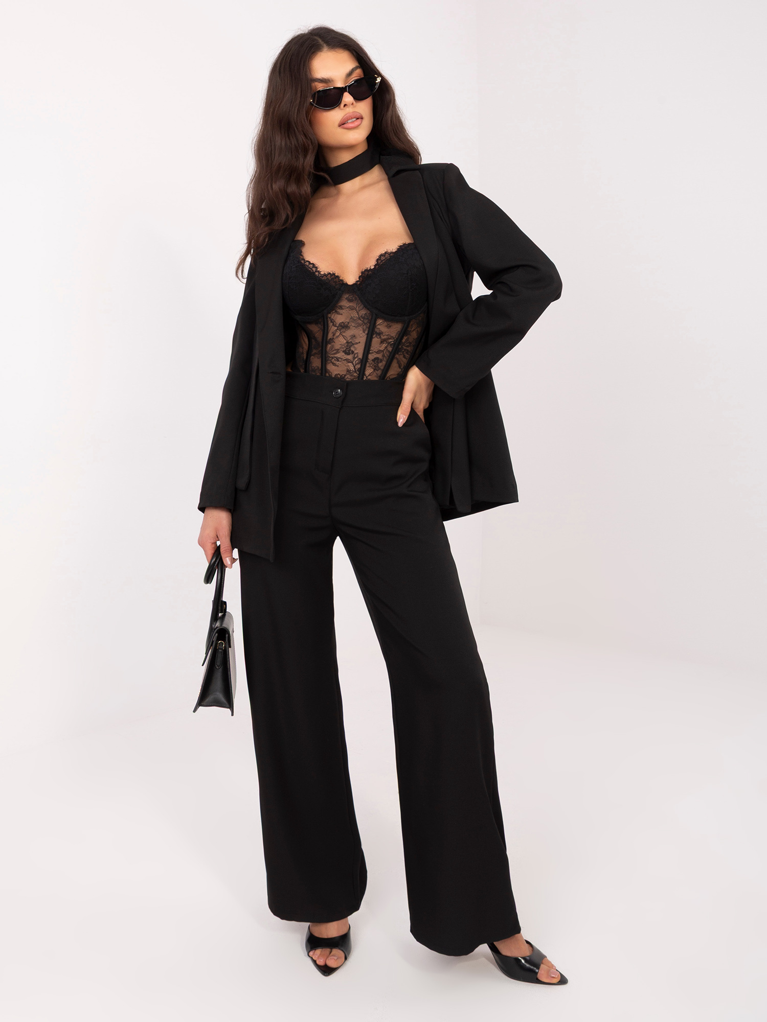 Черен дамски комплект от две части