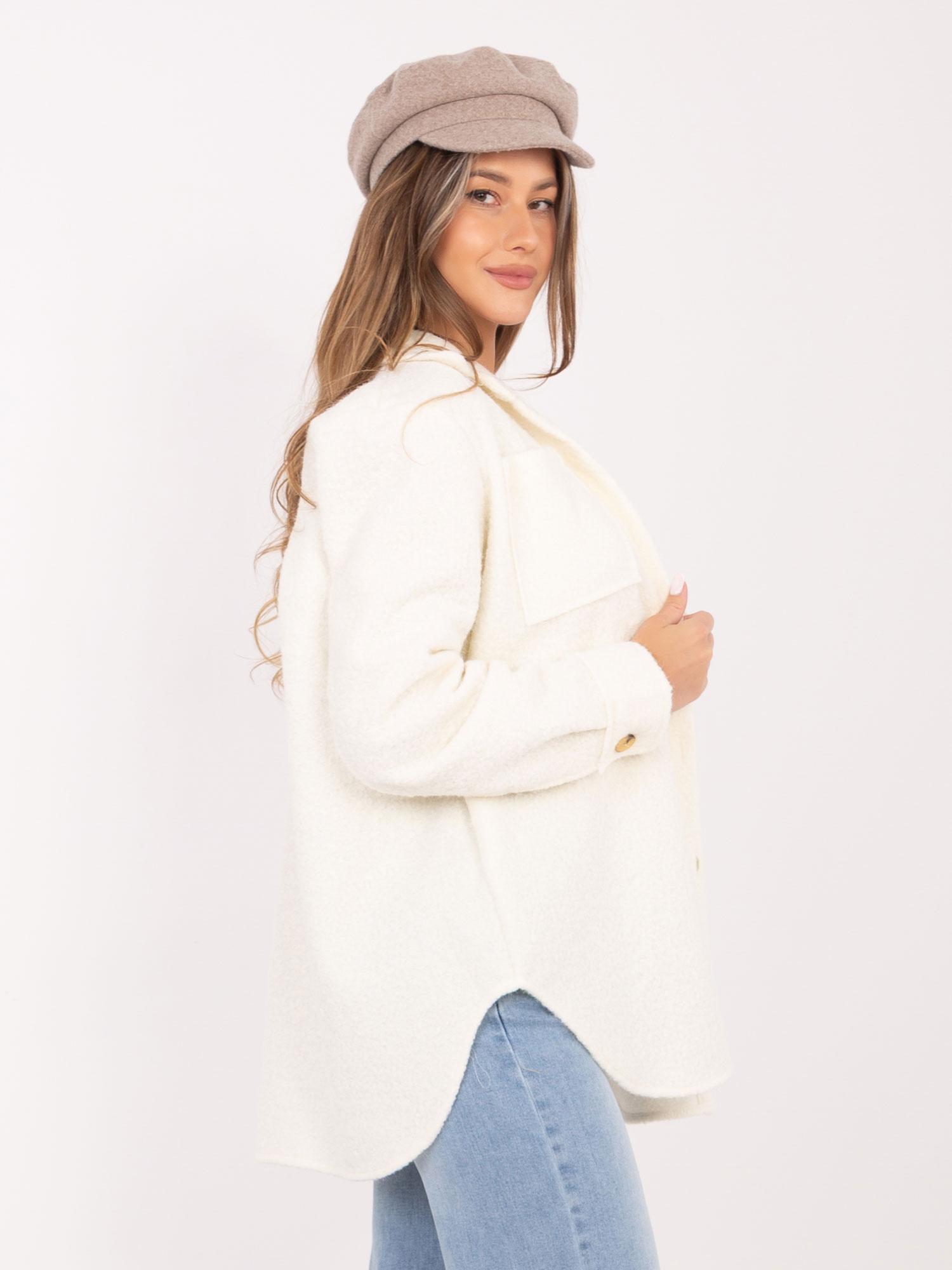 Екрю риза с джобове