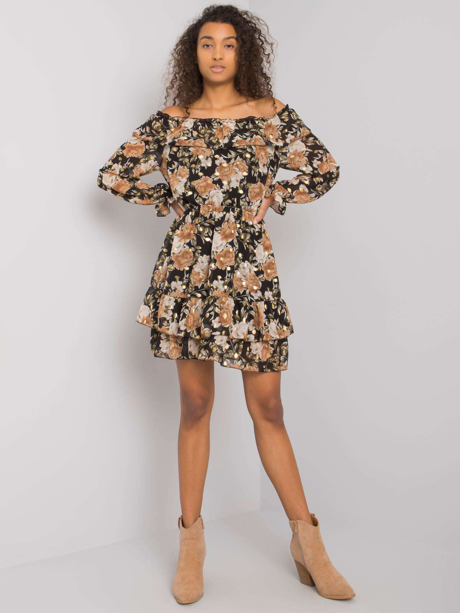 Dress-DHJ-SK-15015-2.73P-black-beige