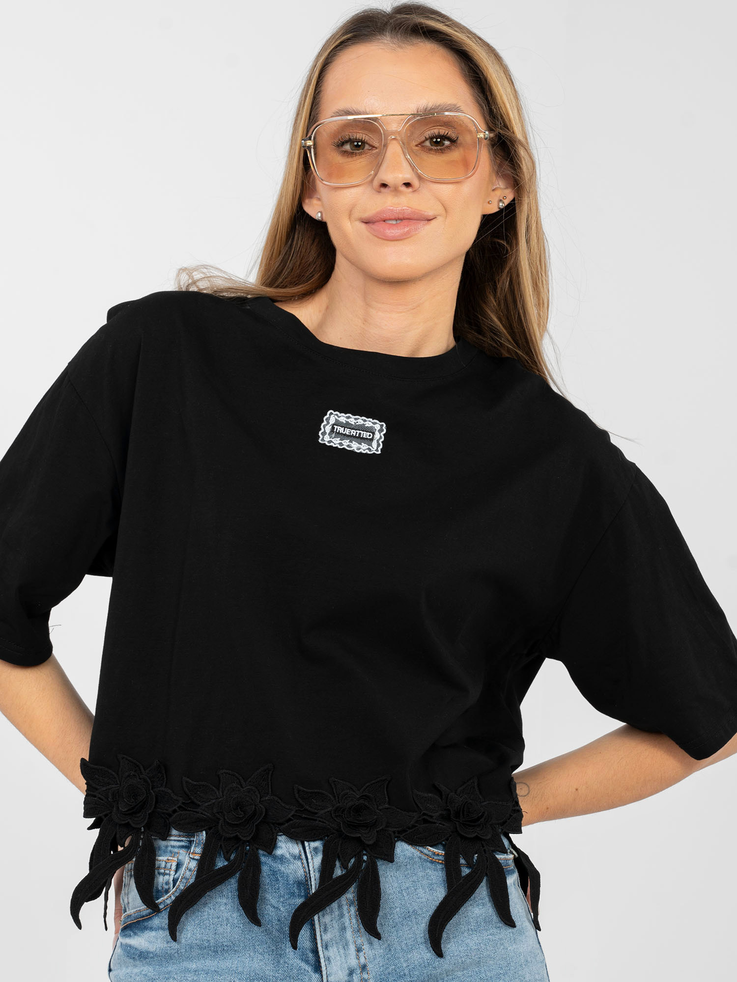 Černá halenka s krátkým rukávem