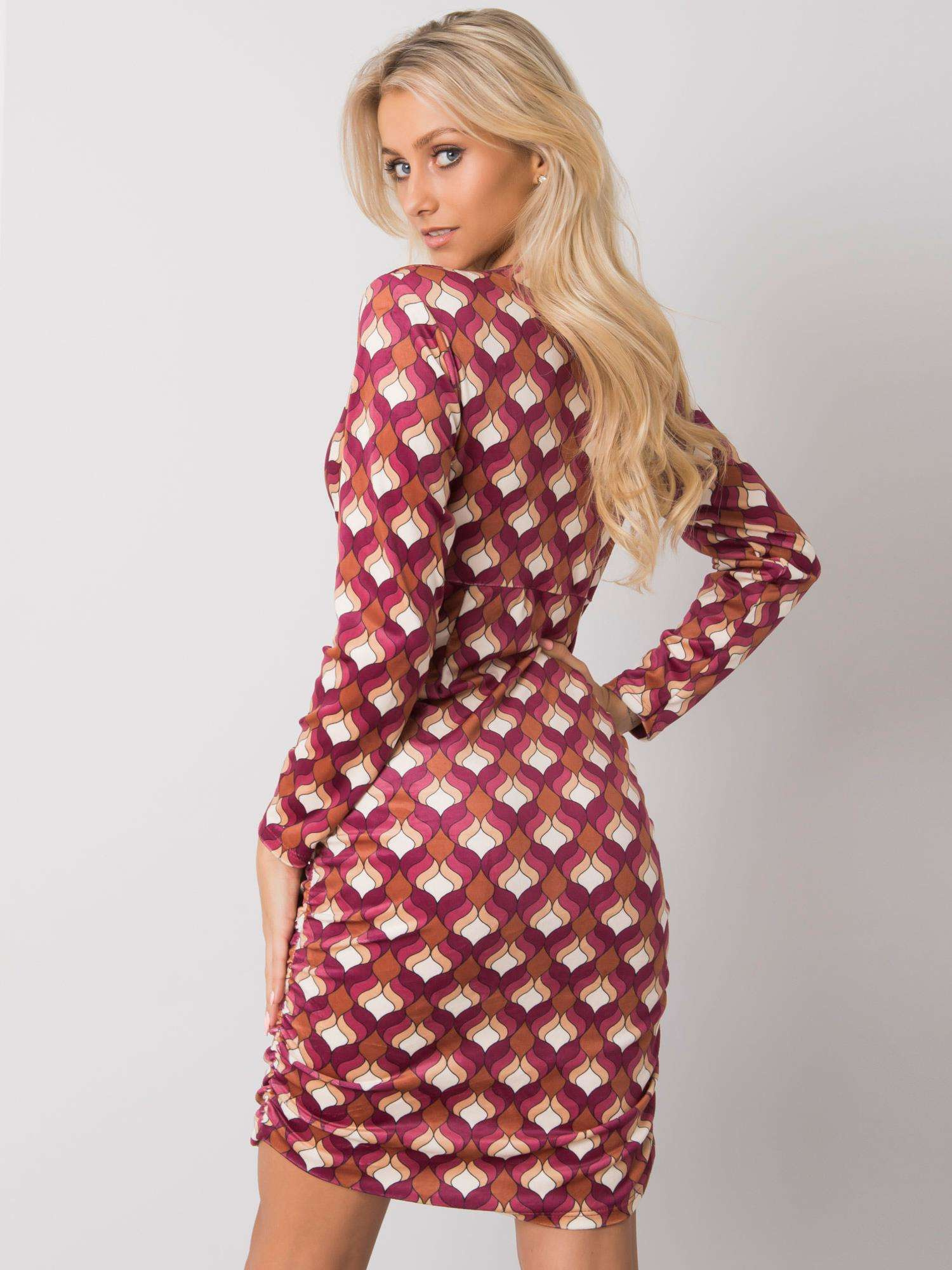 Dress-DHJ-SK-12695.26P-Dark Pink