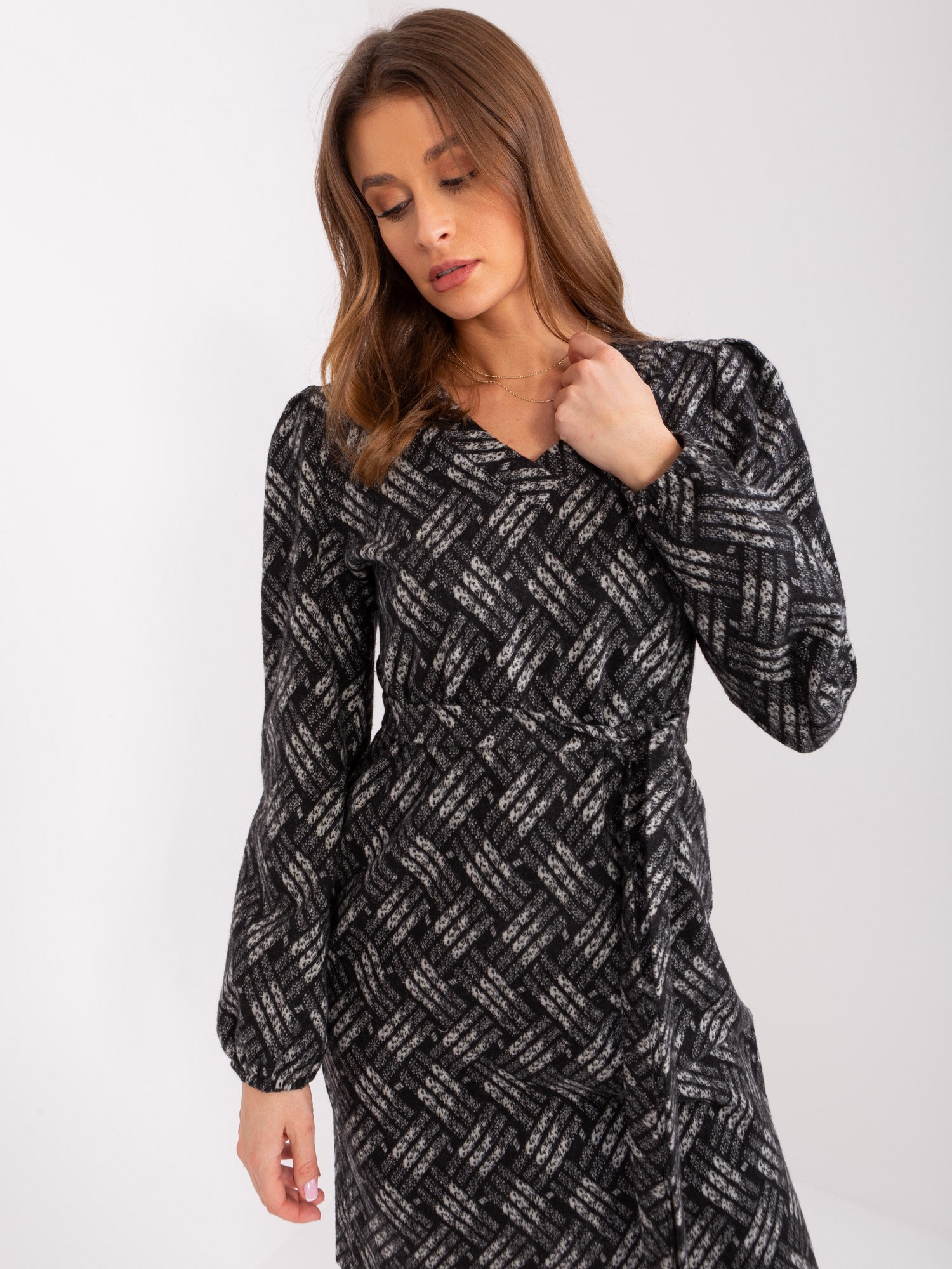 Dress-LK-SK-509474-1.52P-Grey-Black