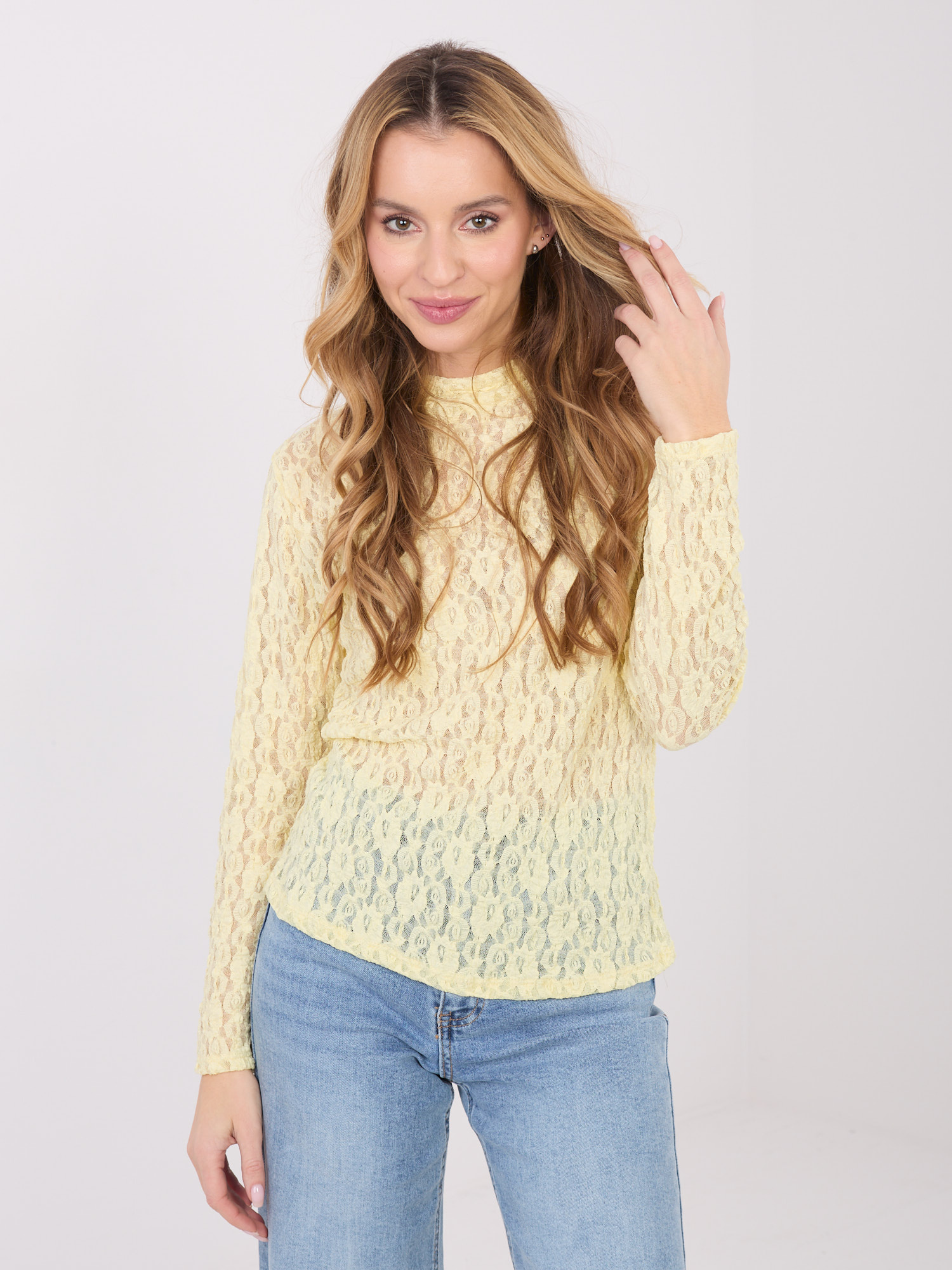 Krajková halenka světle žlutá