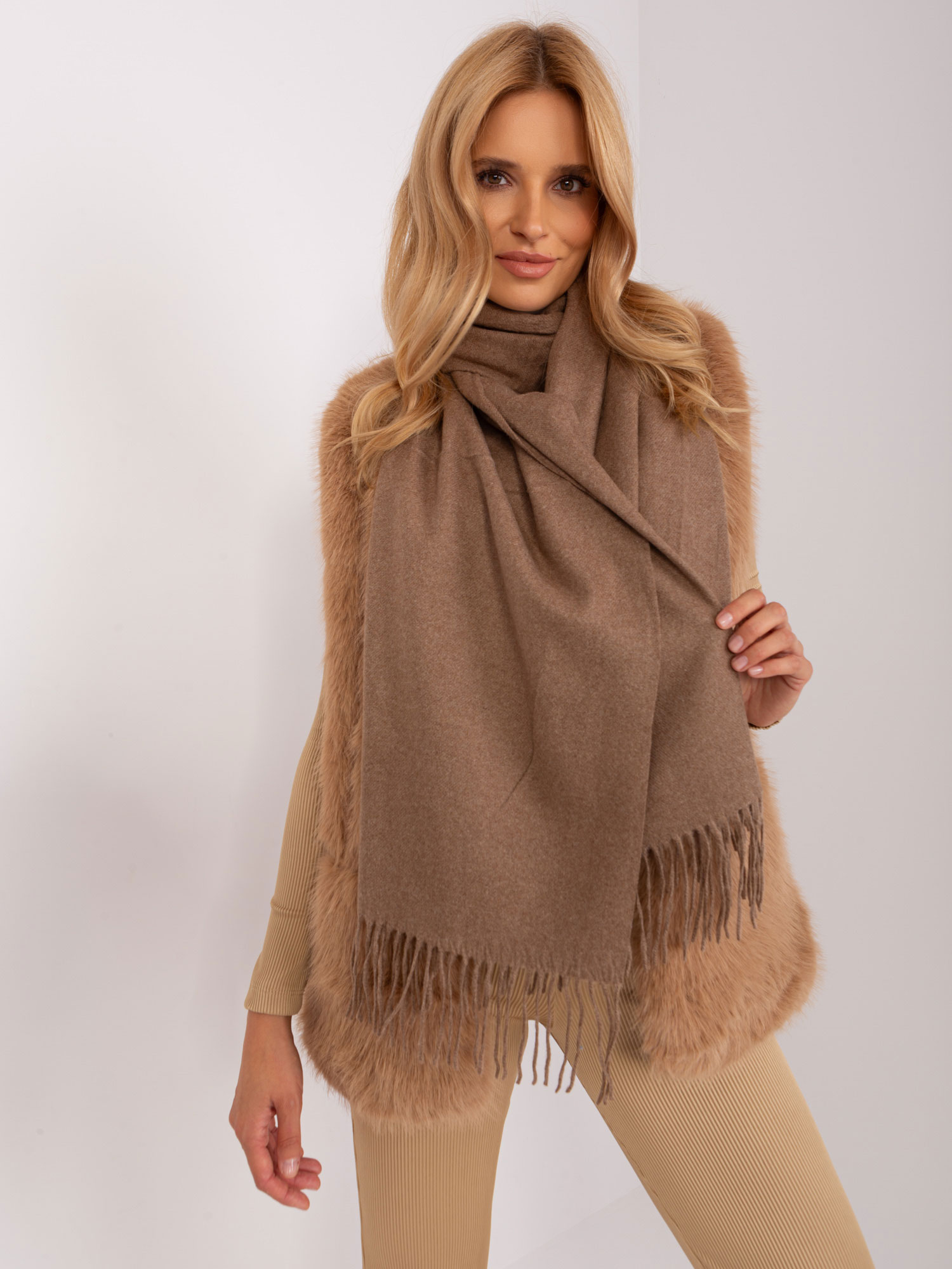 Scarf-AT-SZ-23185.62P-dark beige
