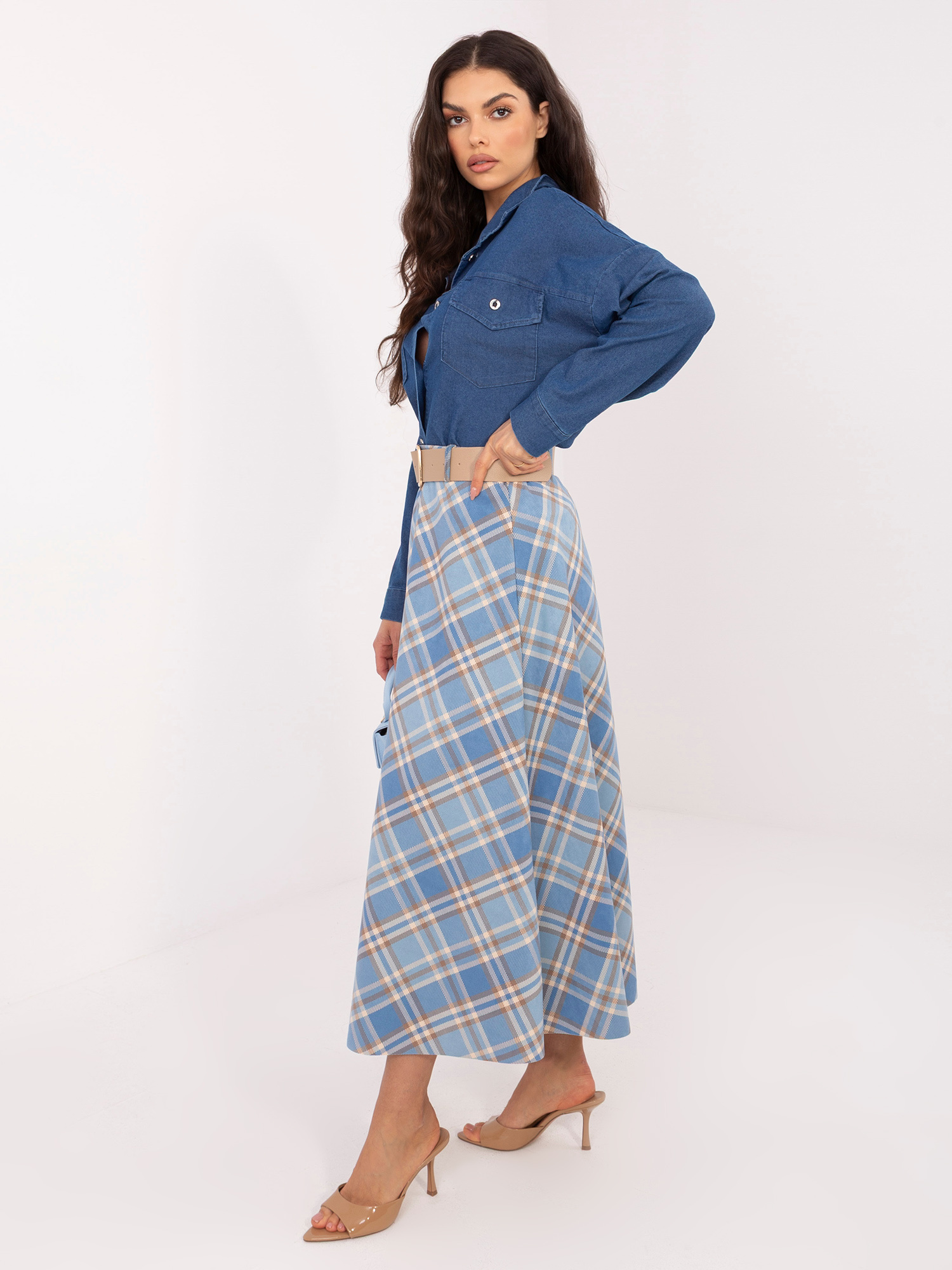 Синя елегантна пола