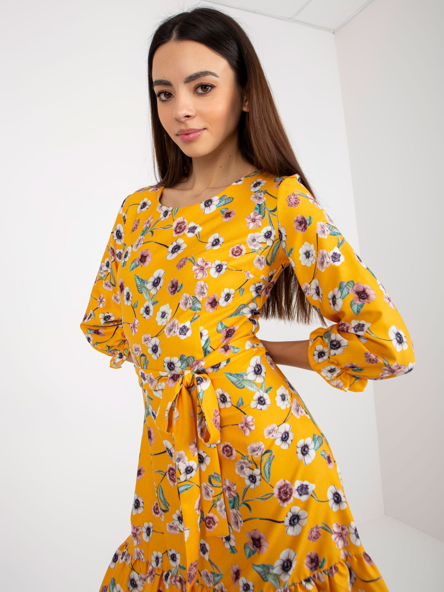 Dress-LK-SK-507601.32P-dark yellow