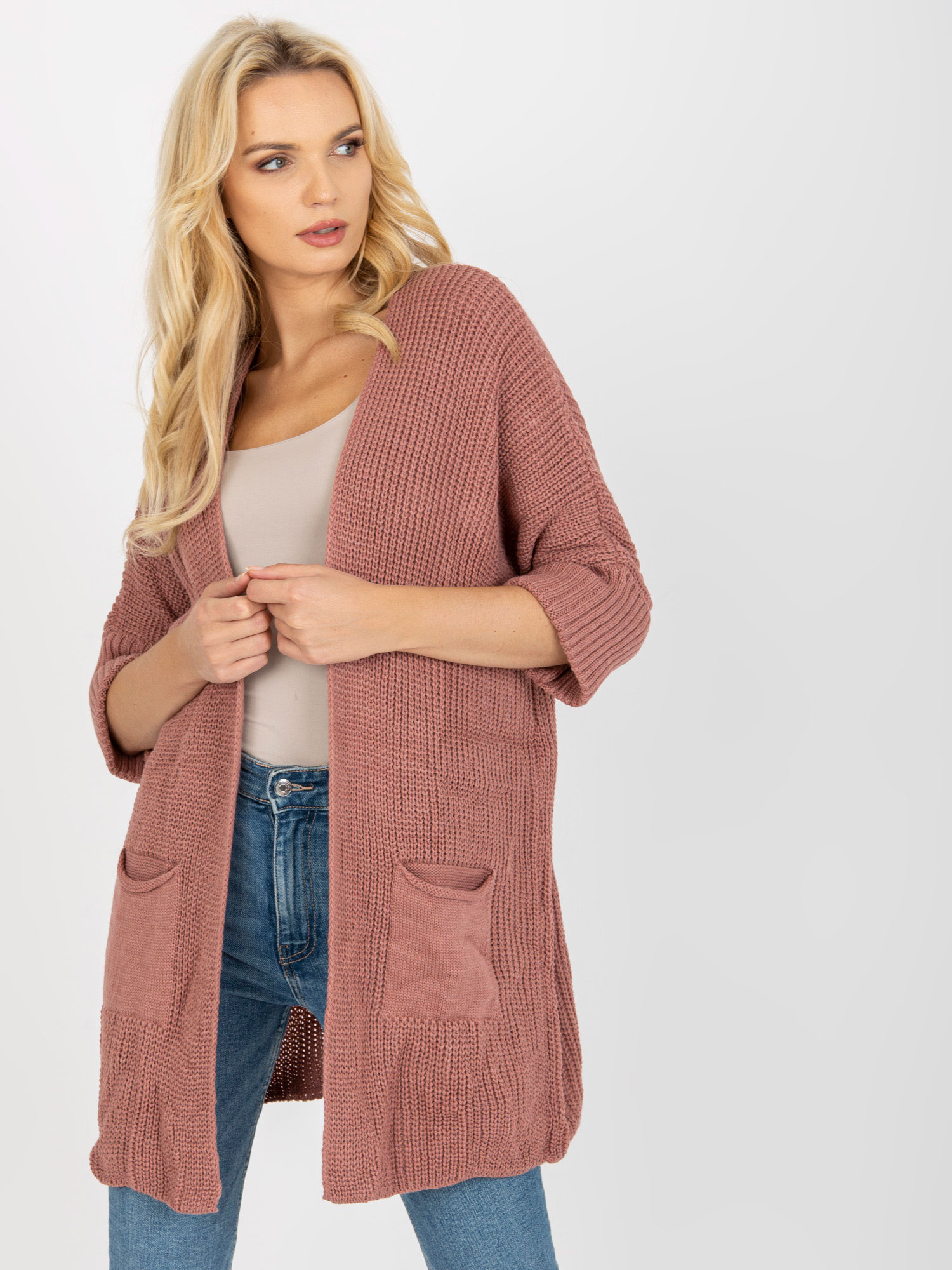 Cardigan-LO-SW-LK-3002.98P-Dark Pink