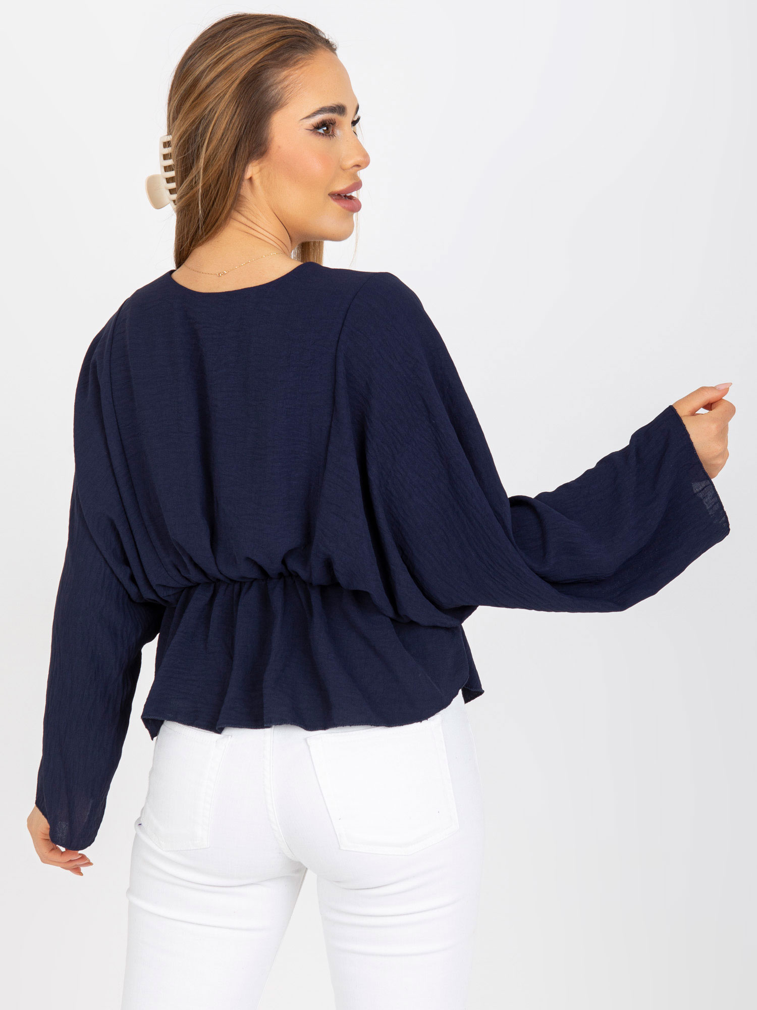Blouse-DHJ-BZ-11979.67-navy blue