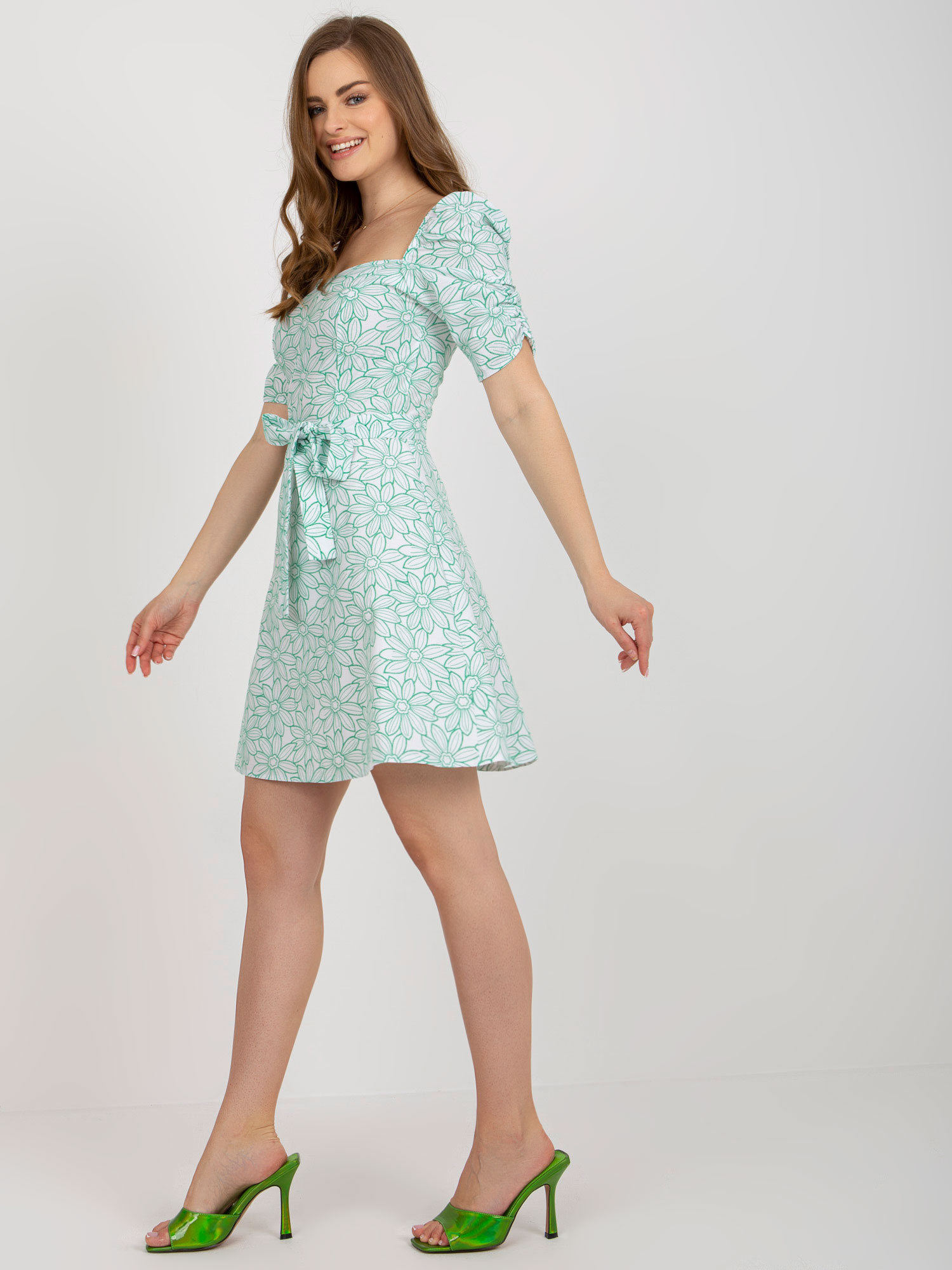 Dress-LK-SK-509002.03P-white-green